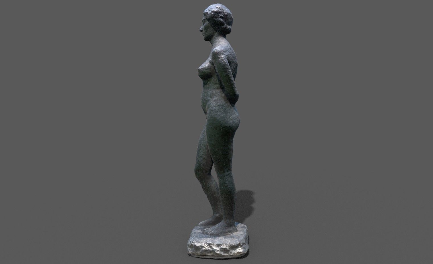 Female Sculpture Low-poly 3D model_8