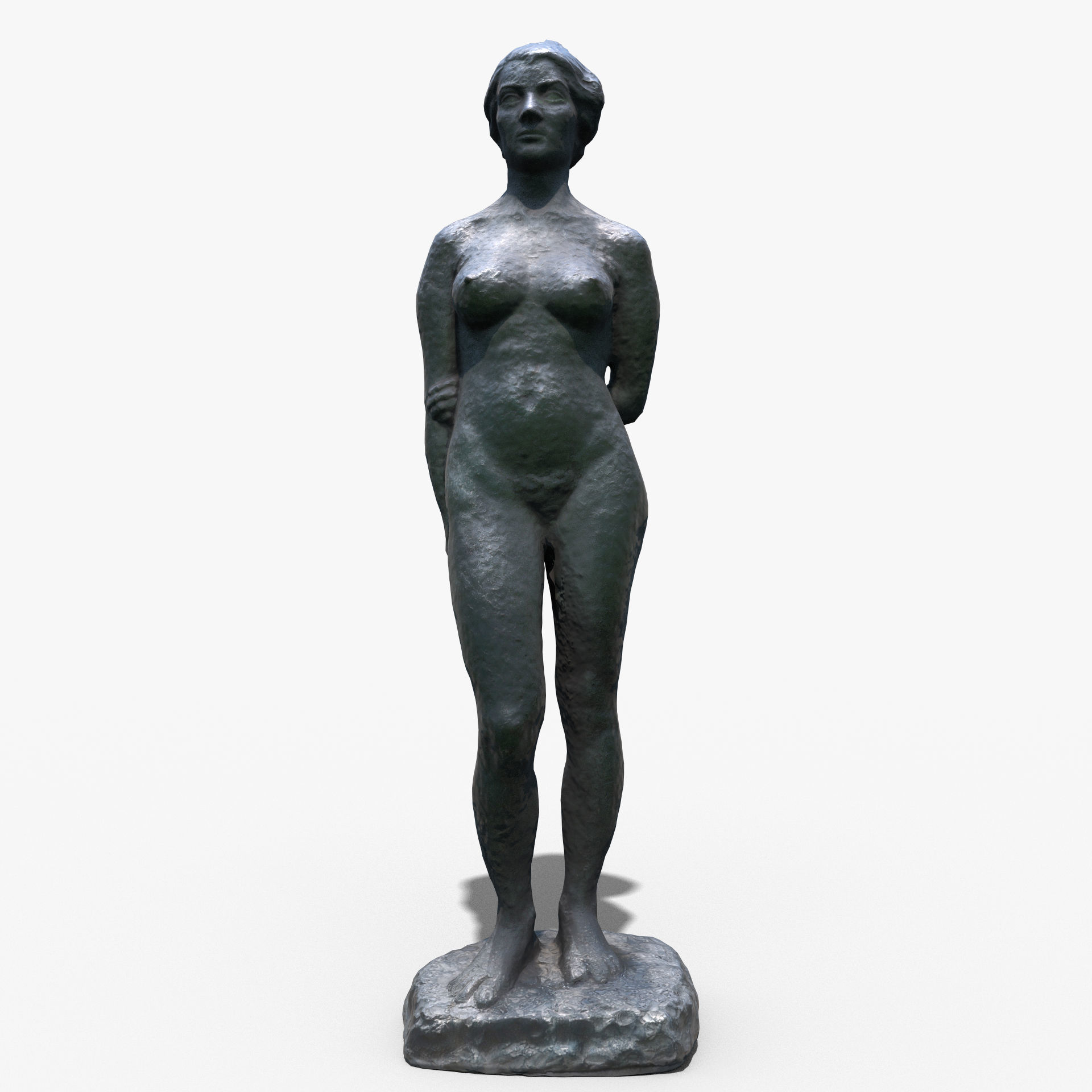 Female Sculpture Low-poly 3D model_1