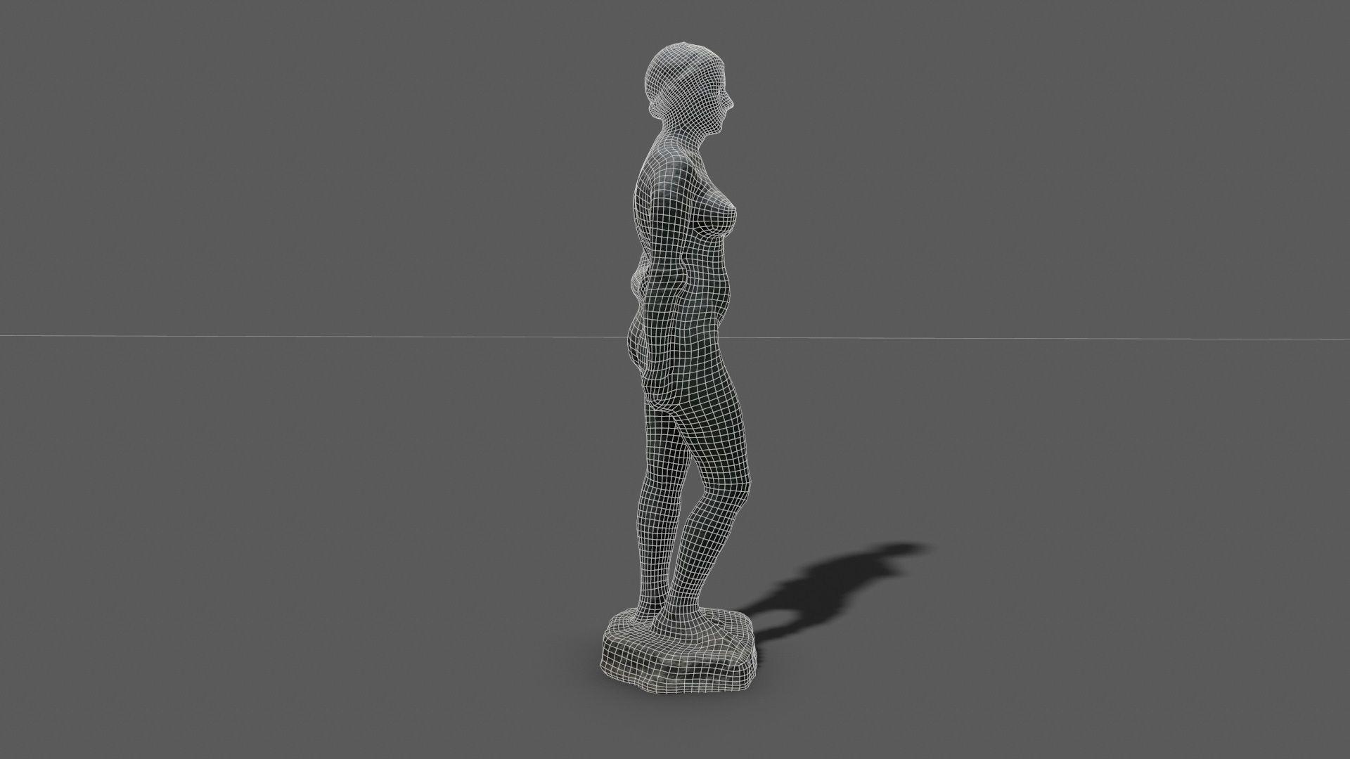 Female Sculpture Low-poly 3D model_14