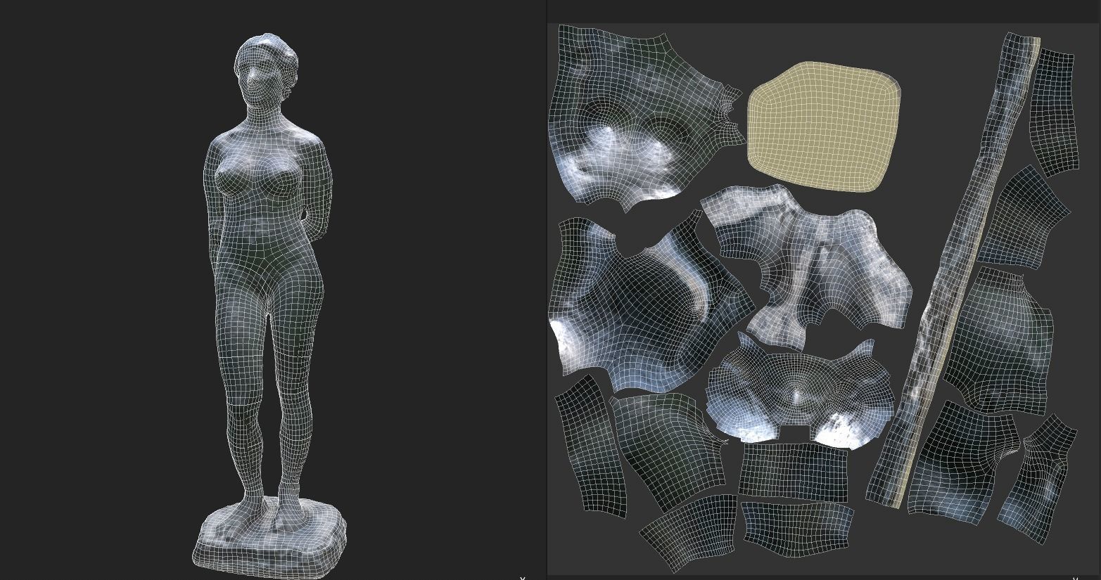 Female Sculpture Low-poly 3D model_17