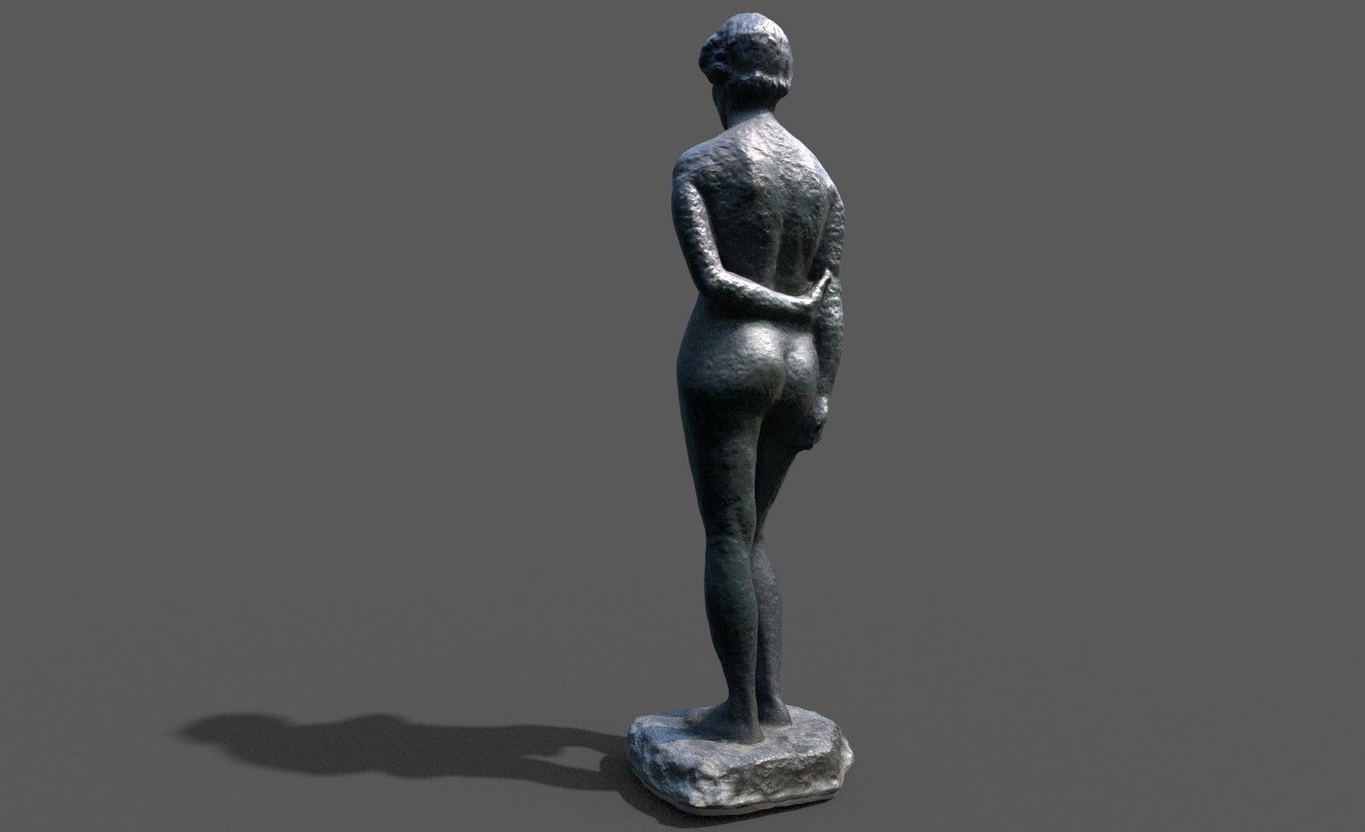 Female Sculpture Low-poly 3D model_7