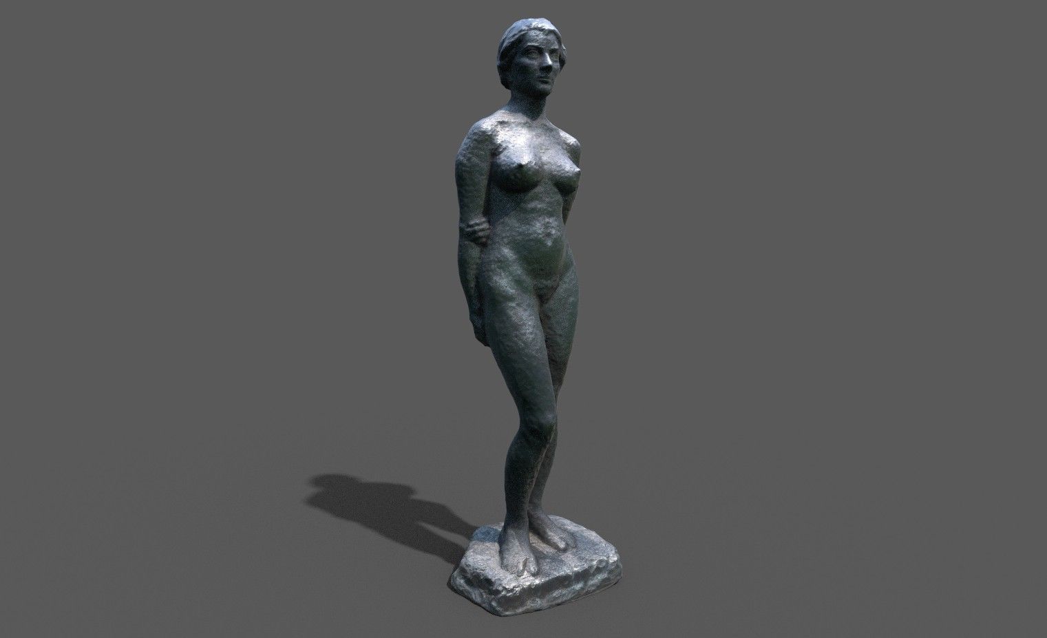 Female Sculpture Low-poly 3D model_2