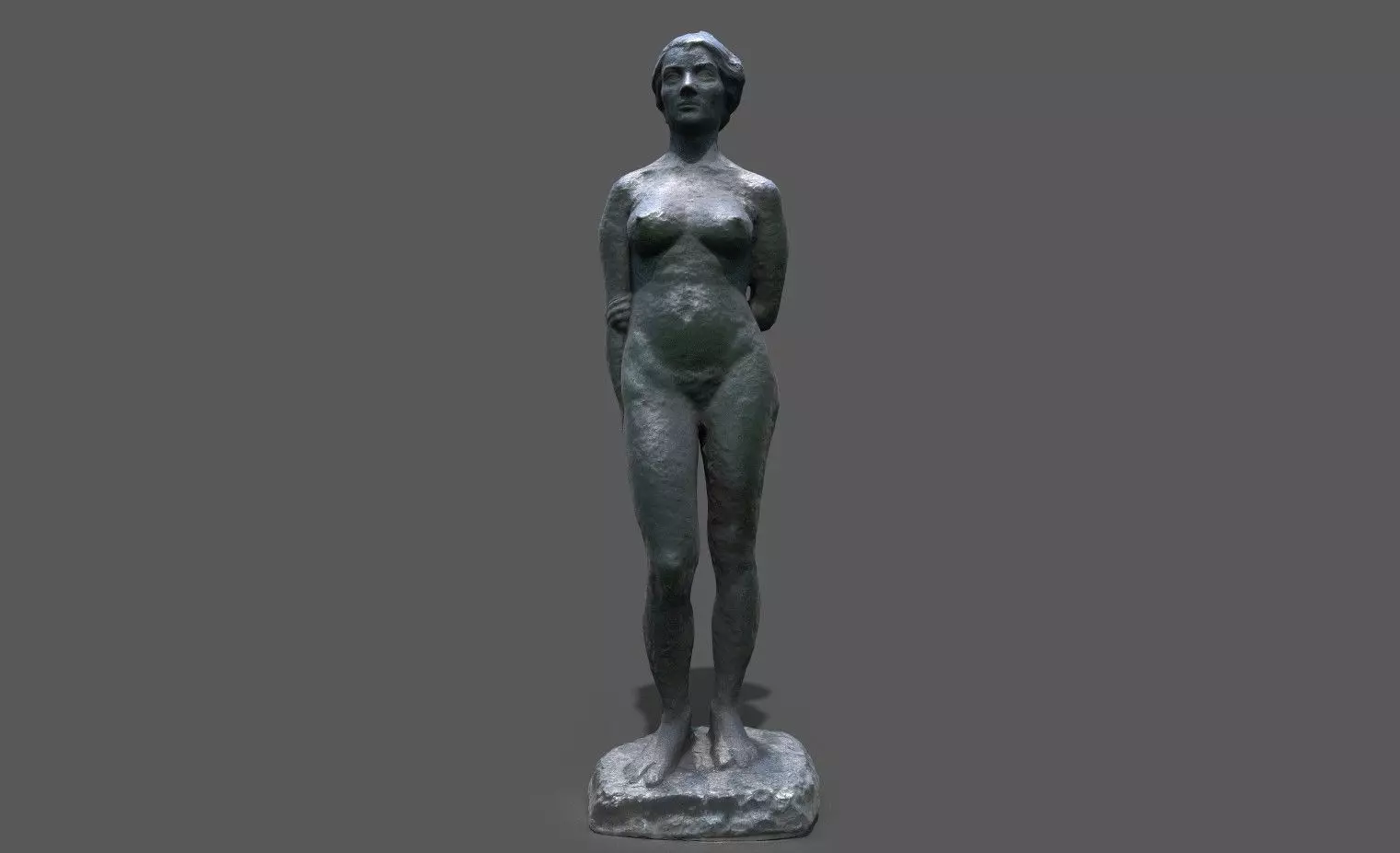 Female Sculpture Low-poly 3D model_0