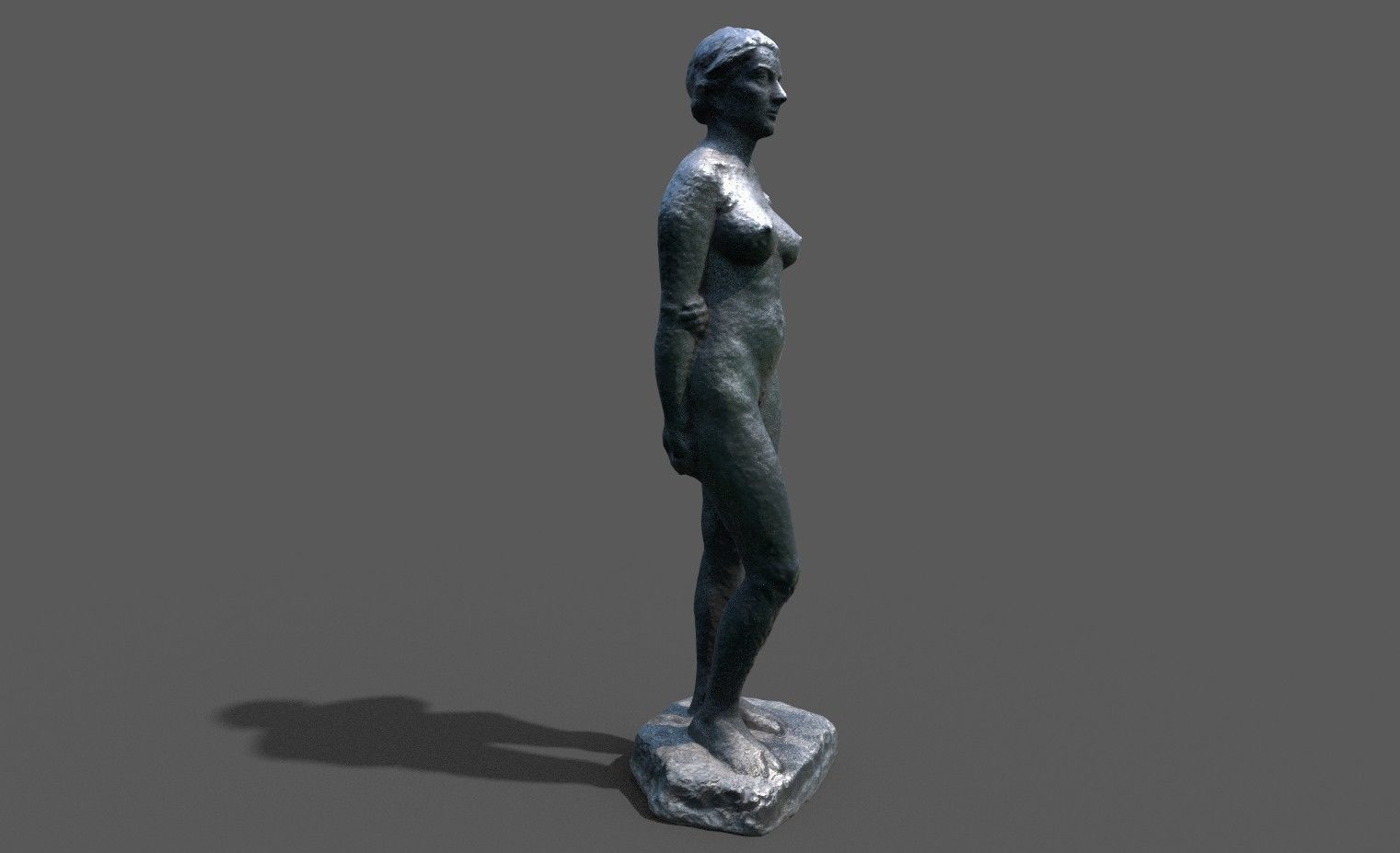 Female Sculpture Low-poly 3D model_4