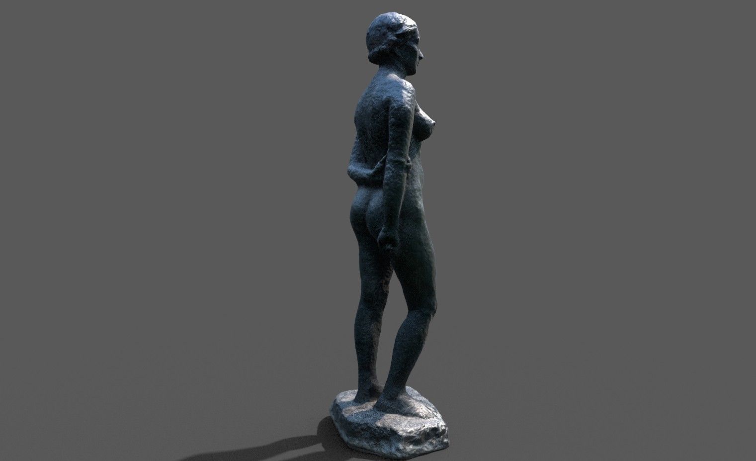 Female Sculpture Low-poly 3D model_5