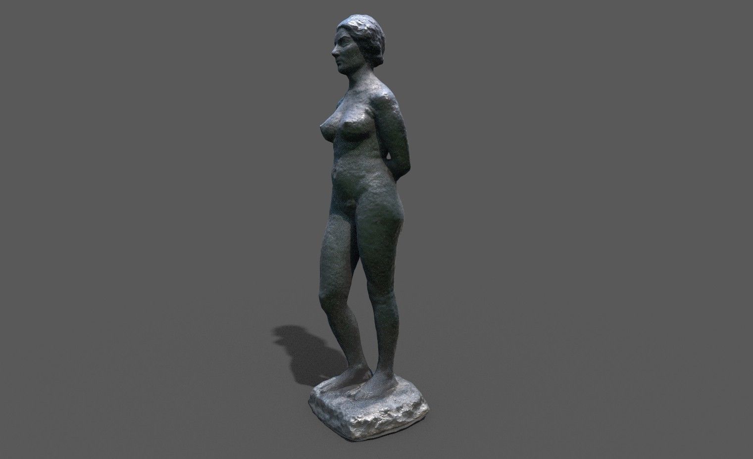 Female Sculpture Low-poly 3D model_9