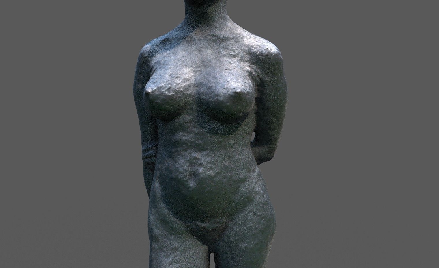 Female Sculpture Low-poly 3D model_11