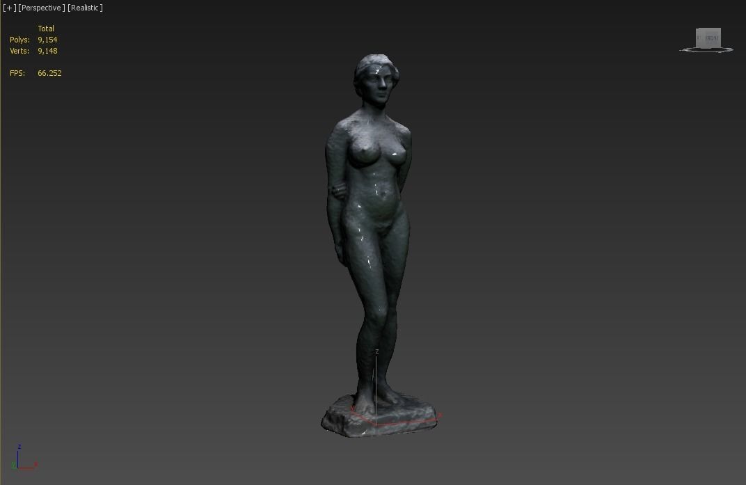 Female Sculpture Low-poly 3D model_12