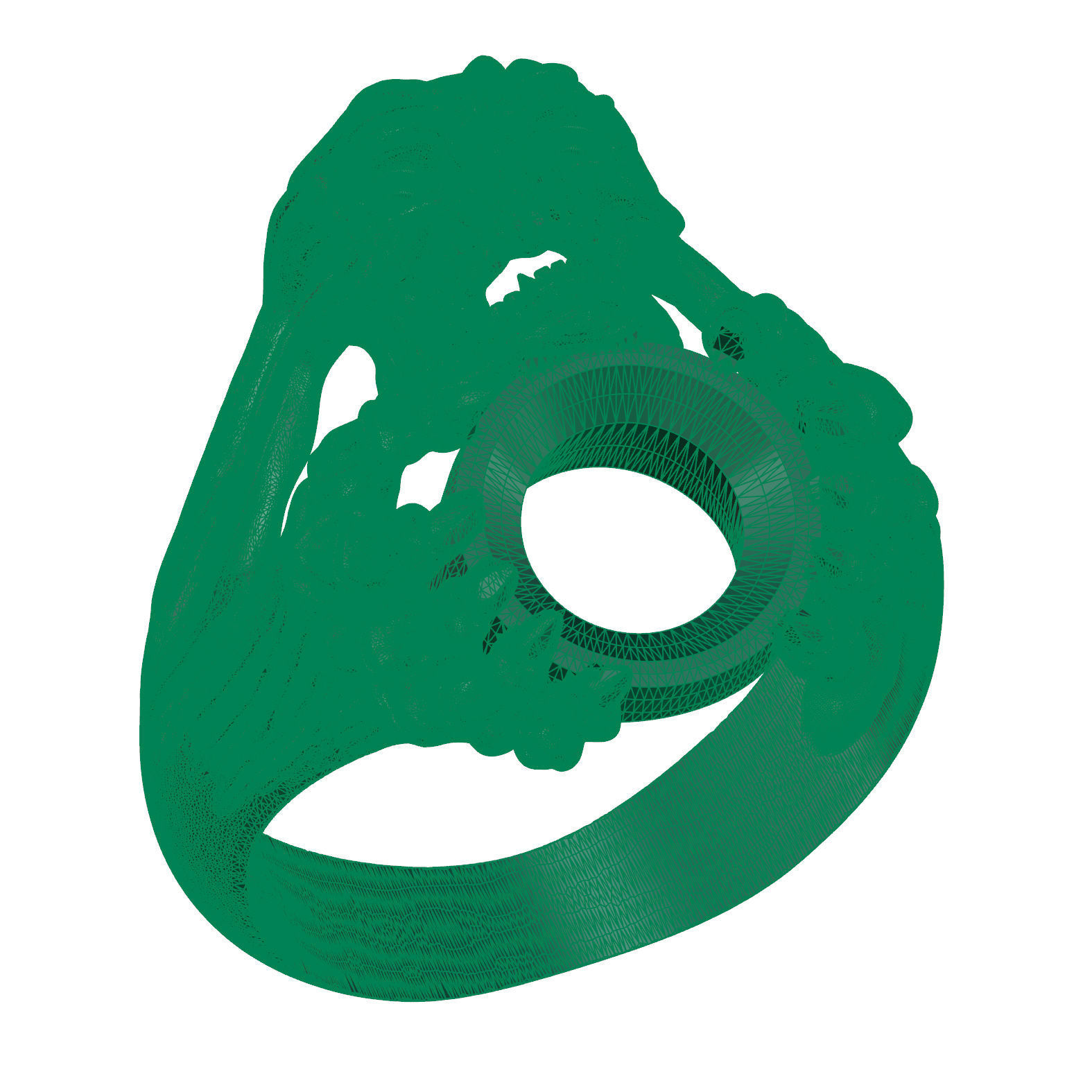 Ring Skull with rubies 3D print model_9