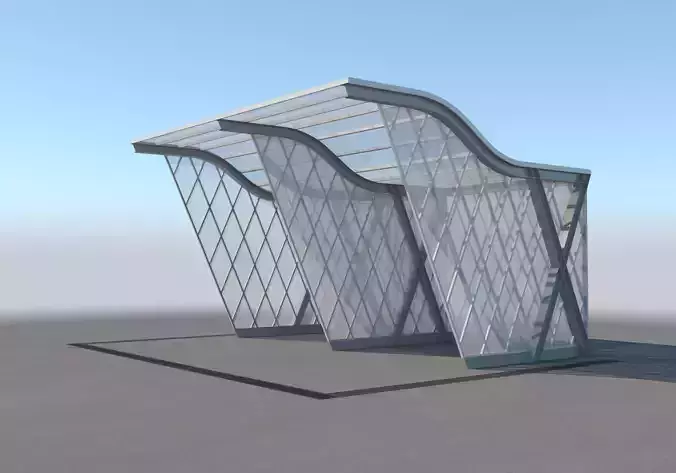 Carport Design With Steel Construction 4 3D model