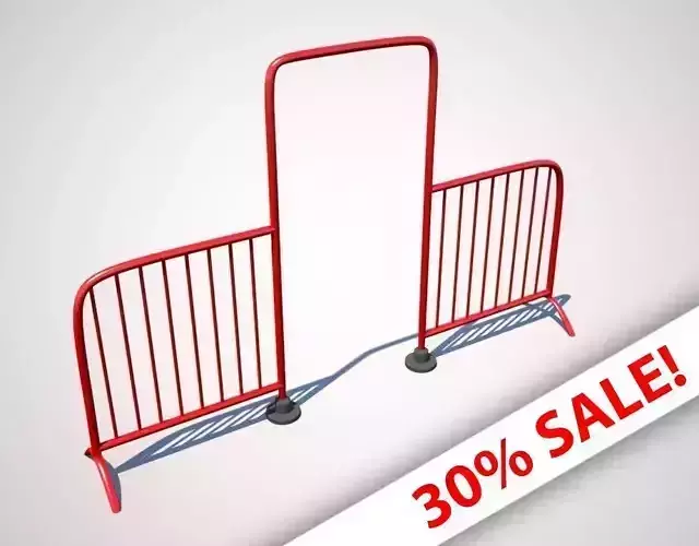 Red Barrier with Door 3D model