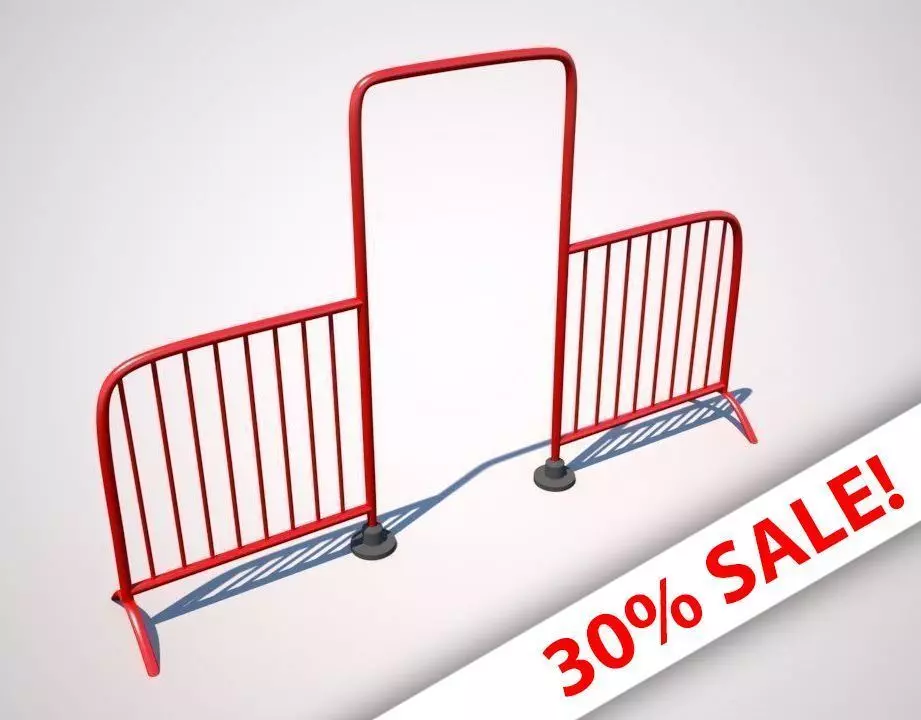 Red Barrier with Door 3D model