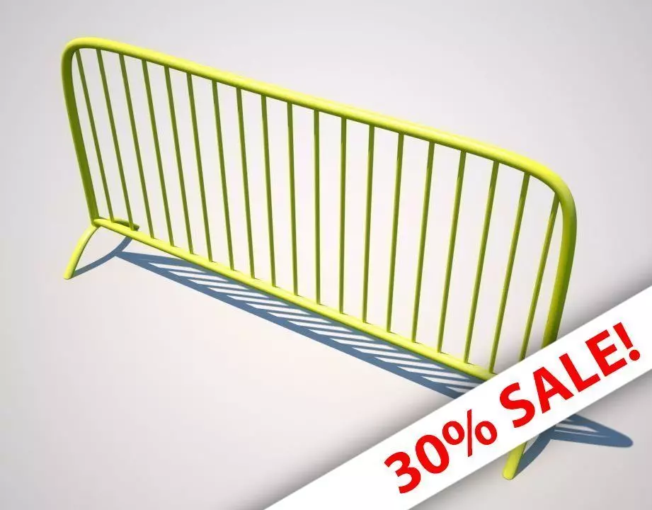 Yellow Barrier Fence Low-poly 3D model