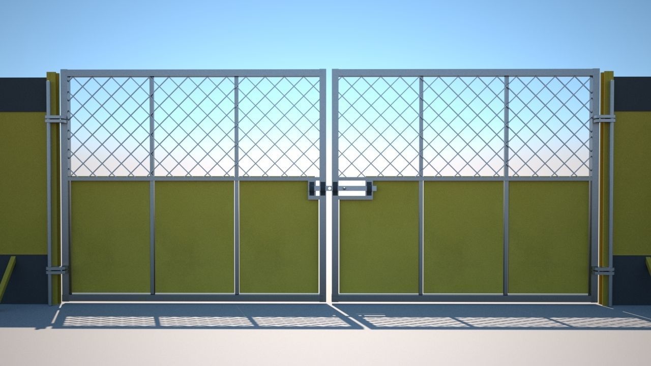 Hoarding Set Construction Site Segregation Low-poly 3D model_3