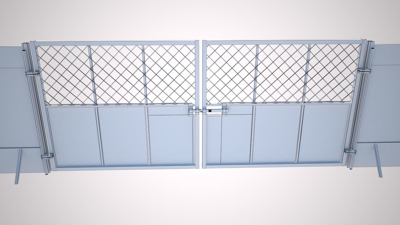 Hoarding Set Construction Site Segregation Low-poly 3D model_7