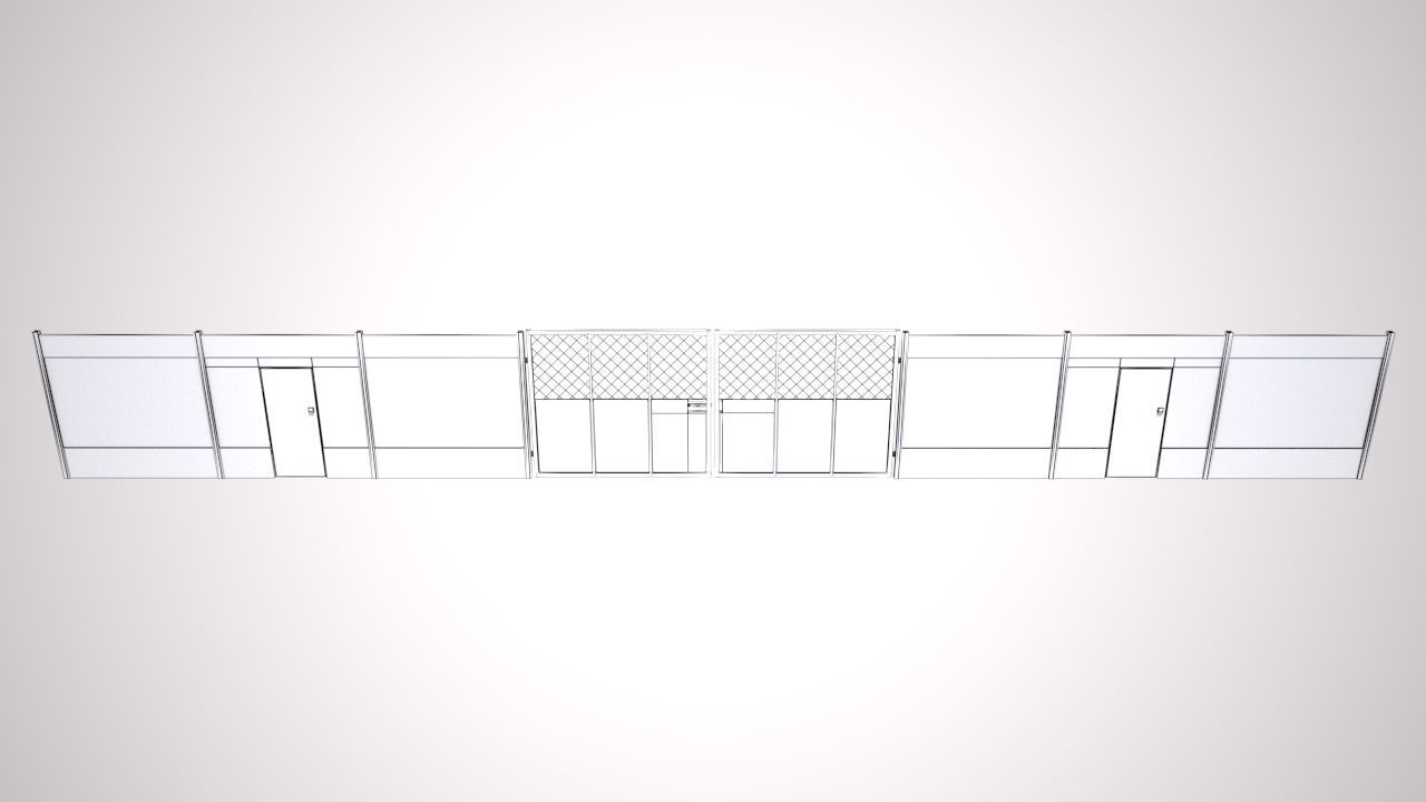 Hoarding Set Construction Site Segregation Low-poly 3D model_9