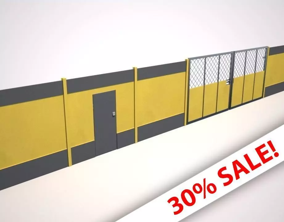 Hoarding Set Construction Site Segregation Low-poly 3D model_0