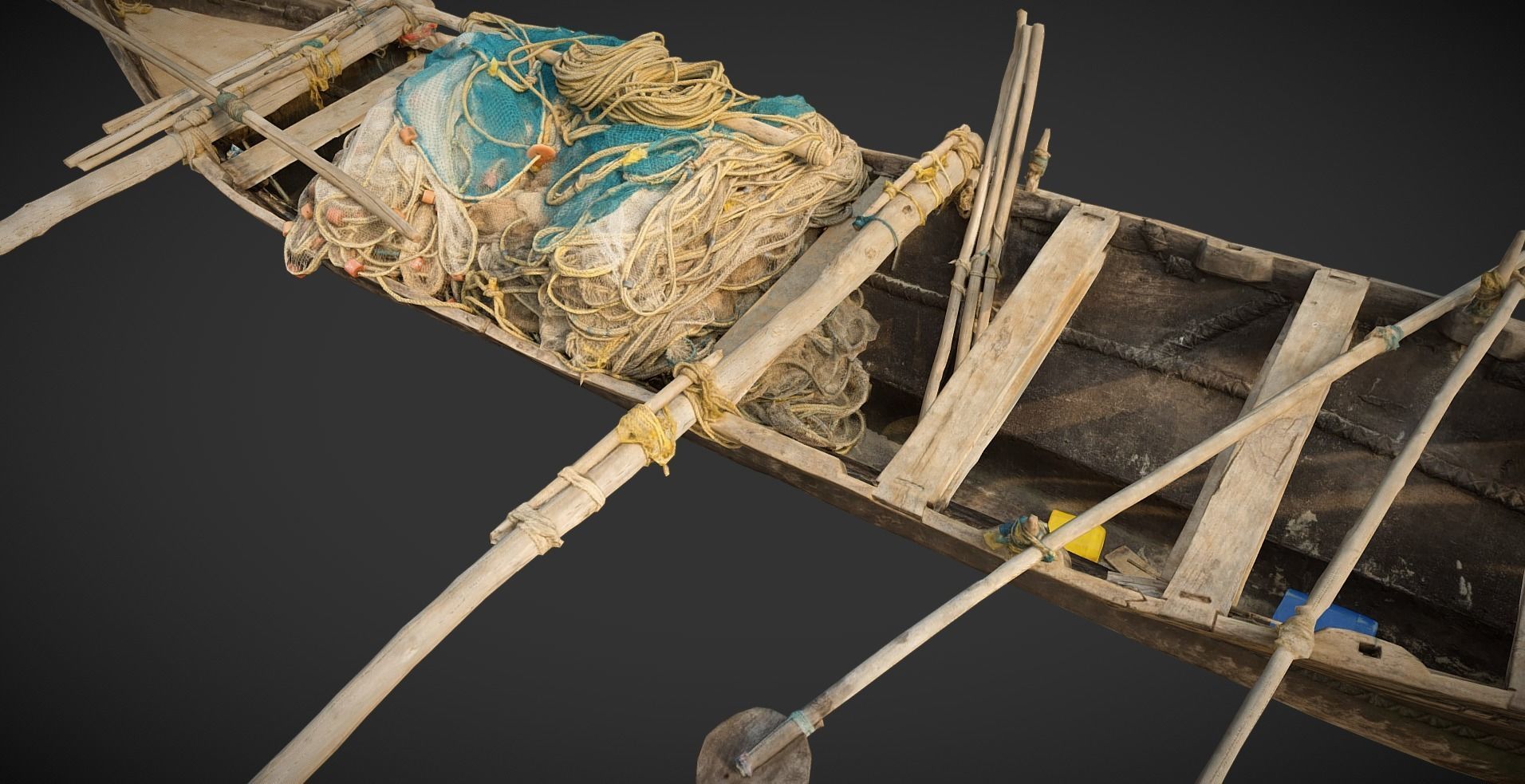 Indian Fishing Boat Low-poly 3D model_16