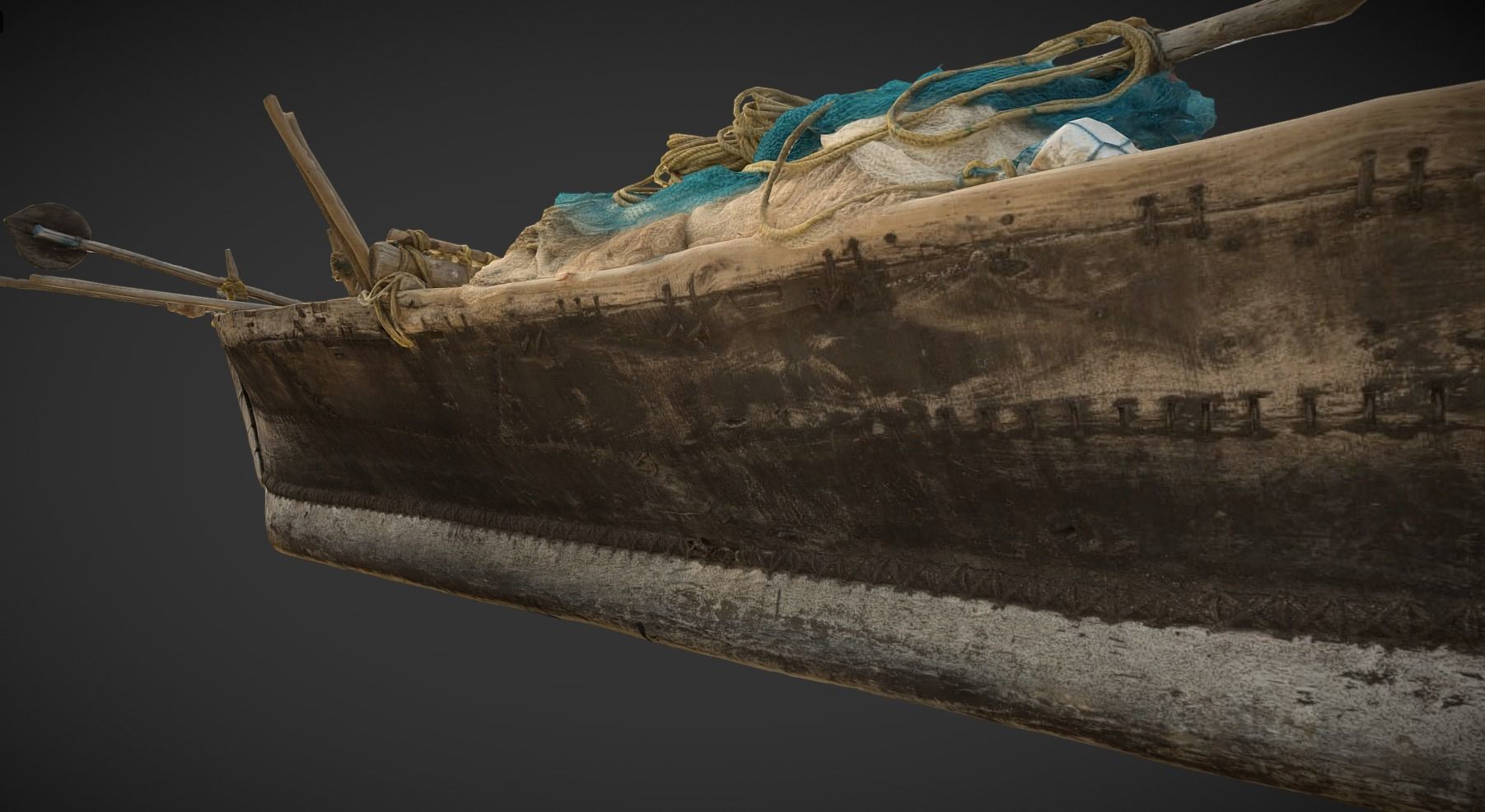 Indian Fishing Boat Low-poly 3D model_13