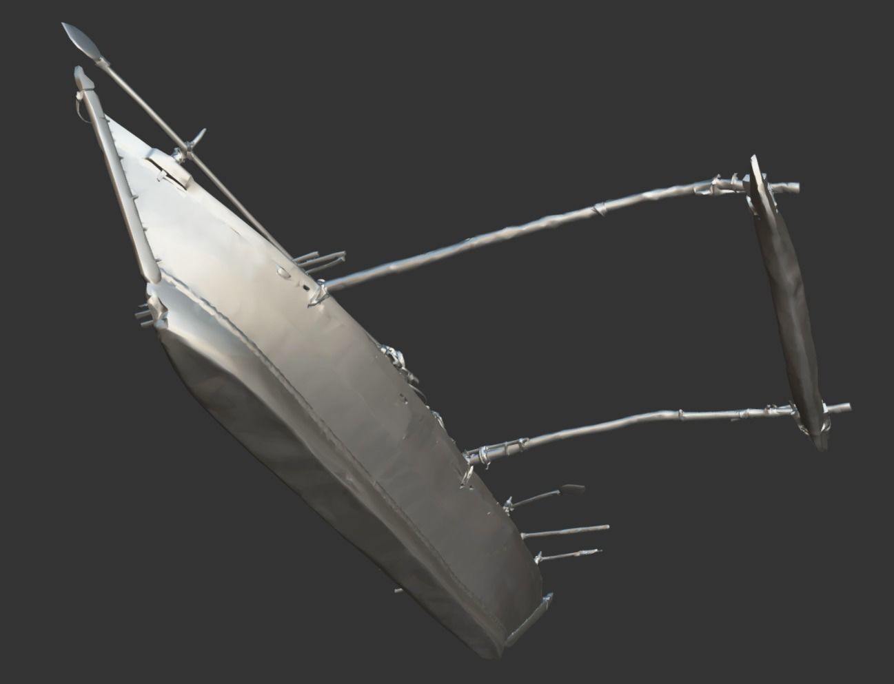 Indian Fishing Boat Low-poly 3D model_30