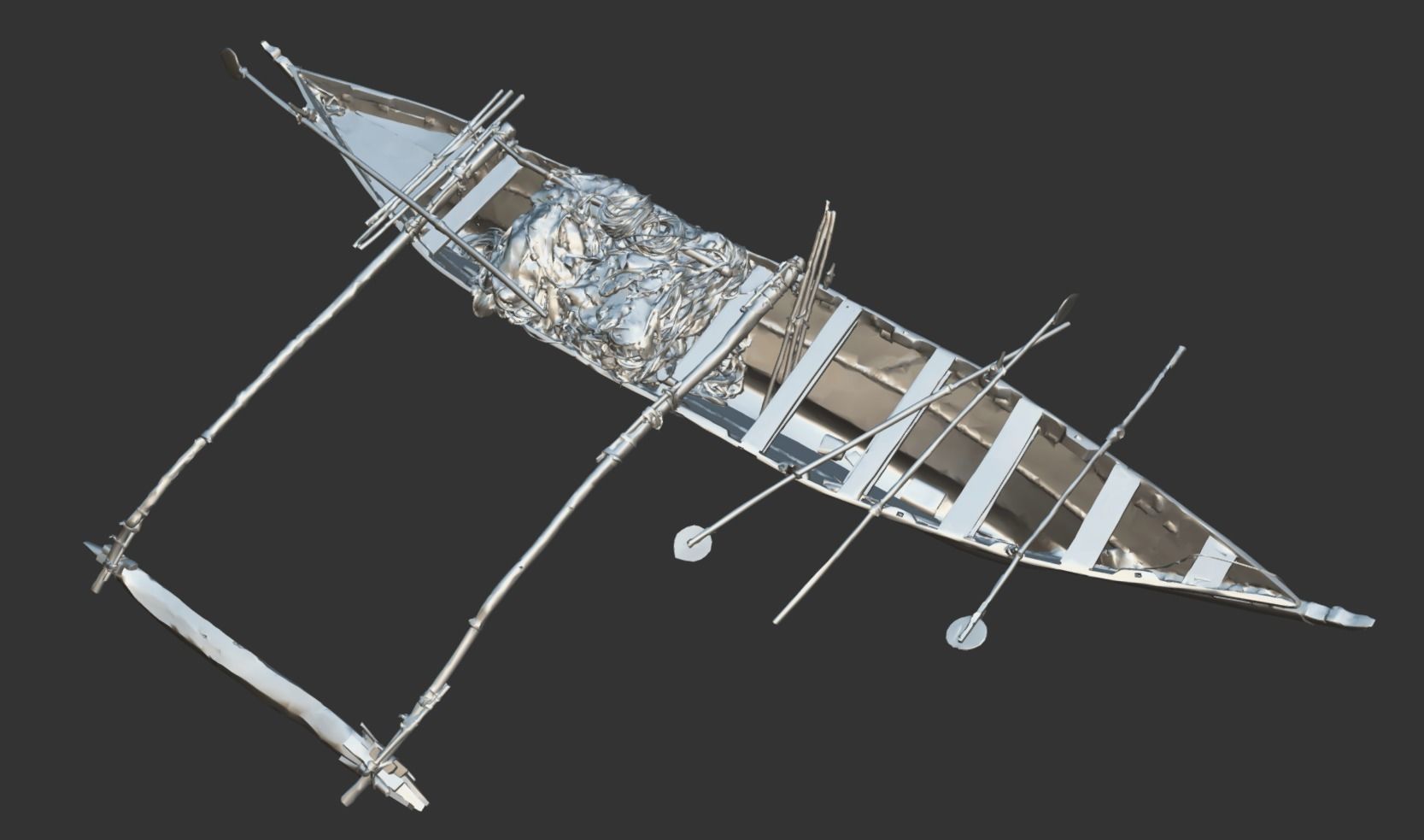 Indian Fishing Boat Low-poly 3D model_6