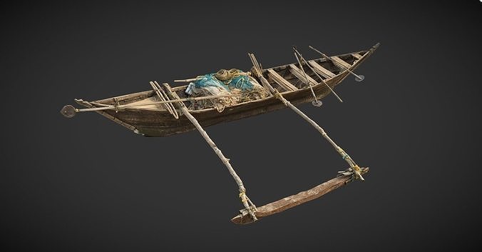 Indian Fishing Boat Low-poly 3D model