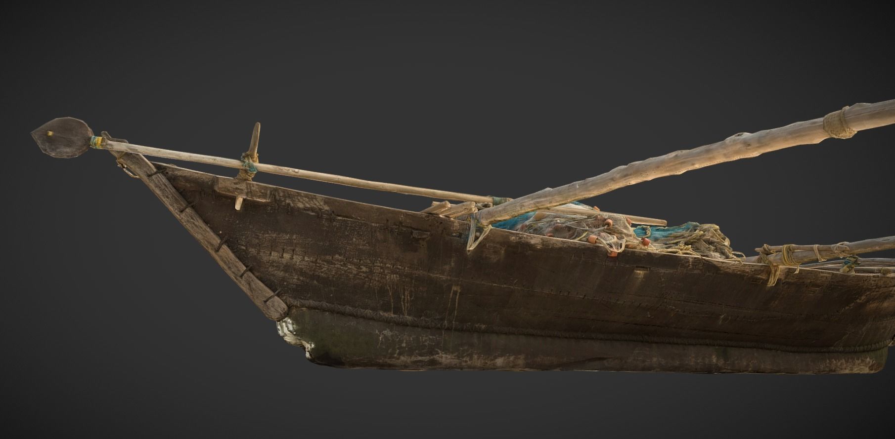 Indian Fishing Boat Low-poly 3D model_19