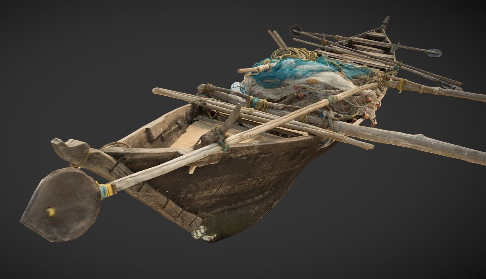 Indian Fishing Boat Low-poly 3D model_10