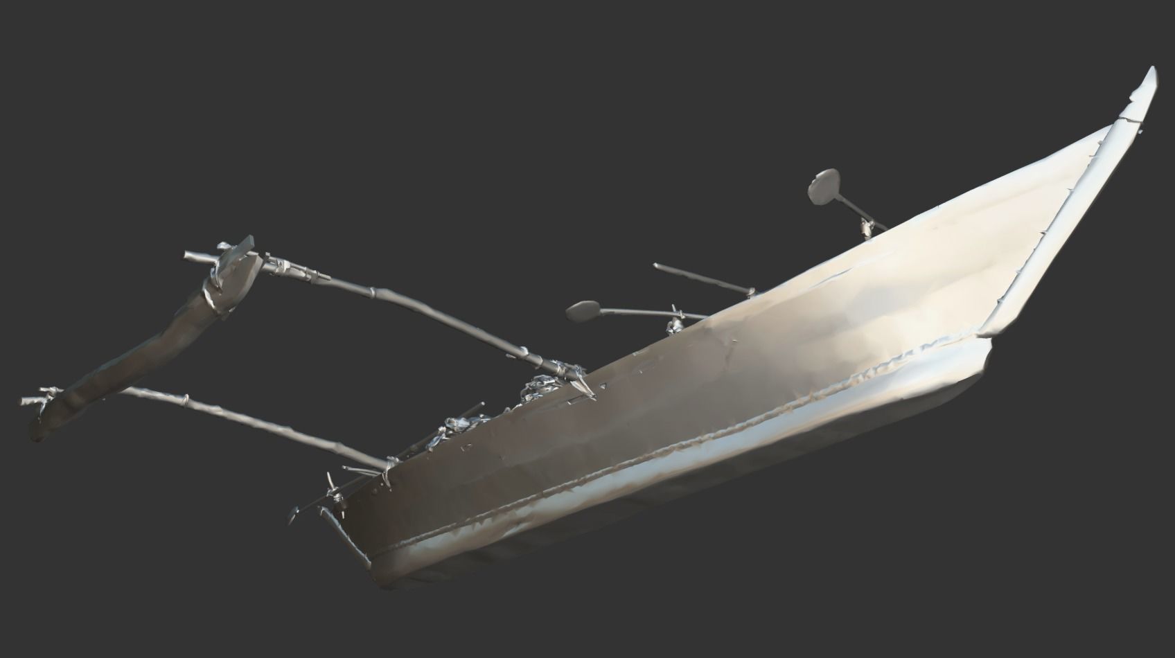 Indian Fishing Boat Low-poly 3D model_31