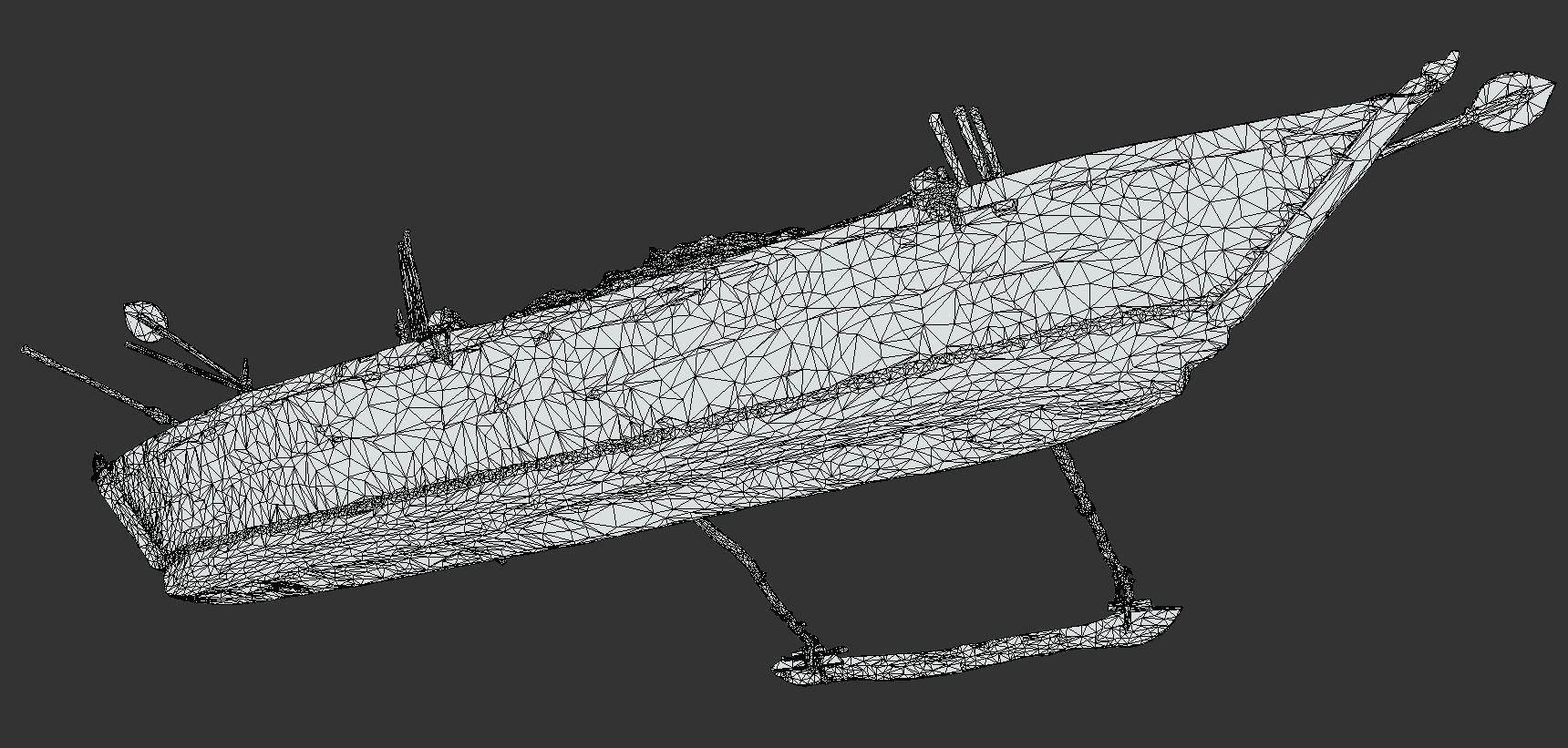 Indian Fishing Boat Low-poly 3D model_27