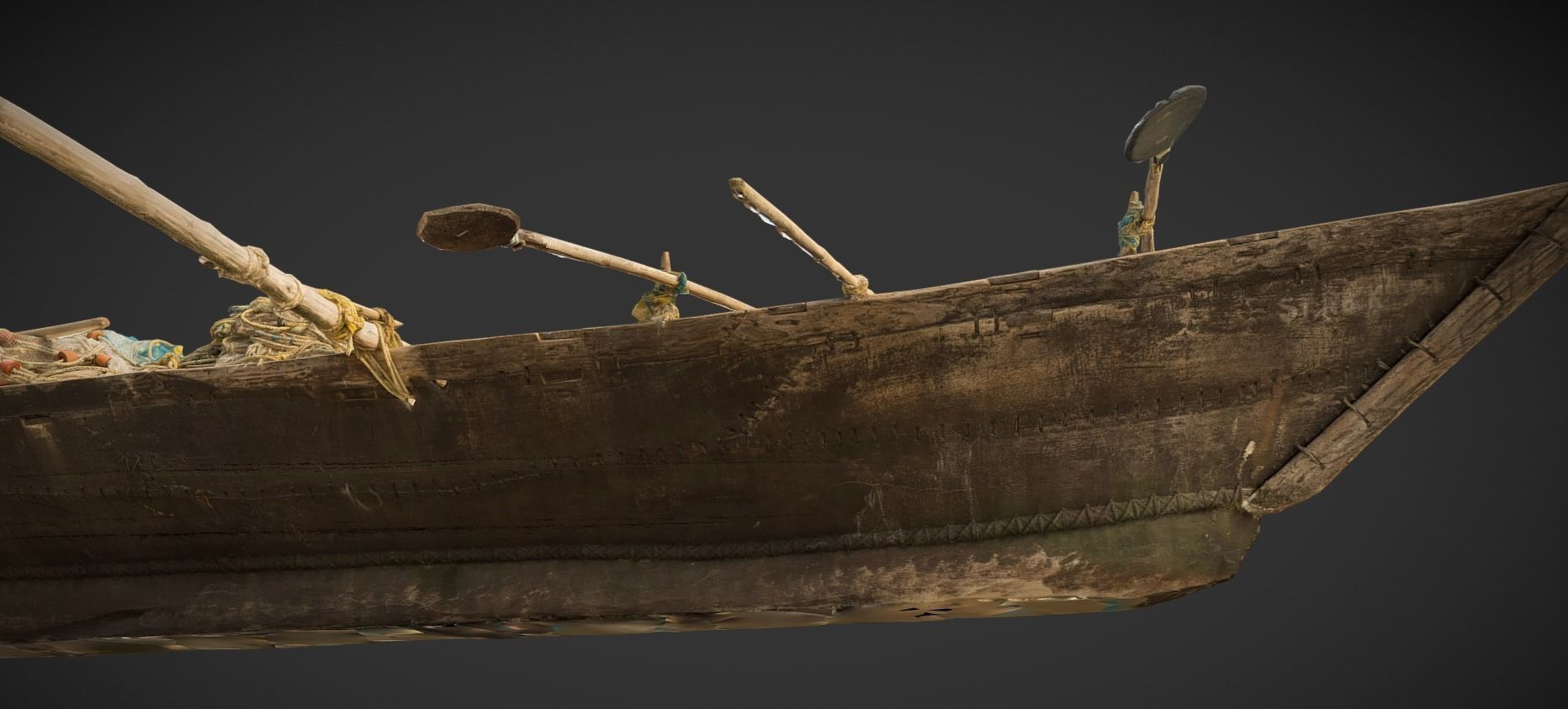 Indian Fishing Boat Low-poly 3D model_20