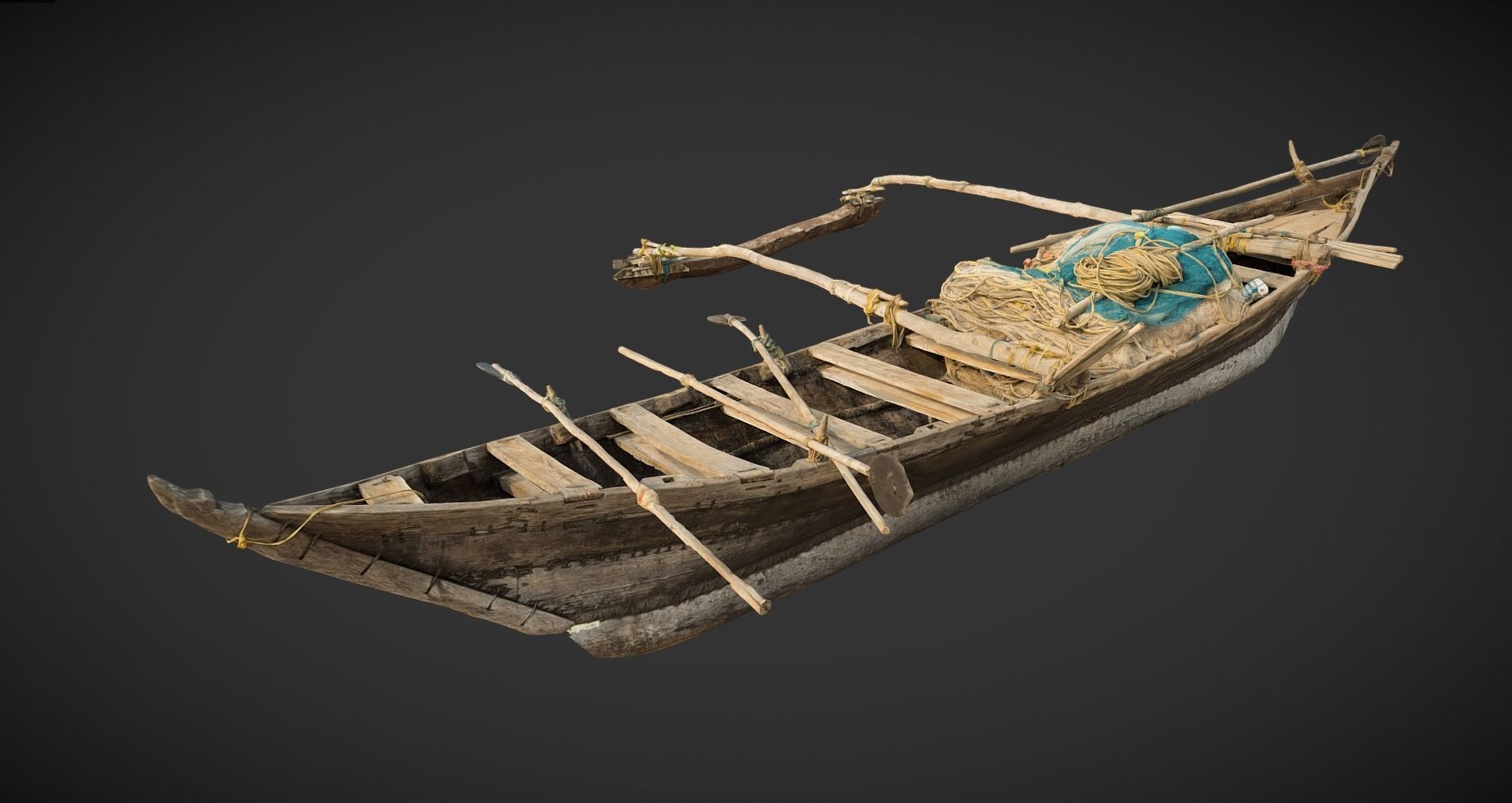 Indian Fishing Boat Low-poly 3D model_3