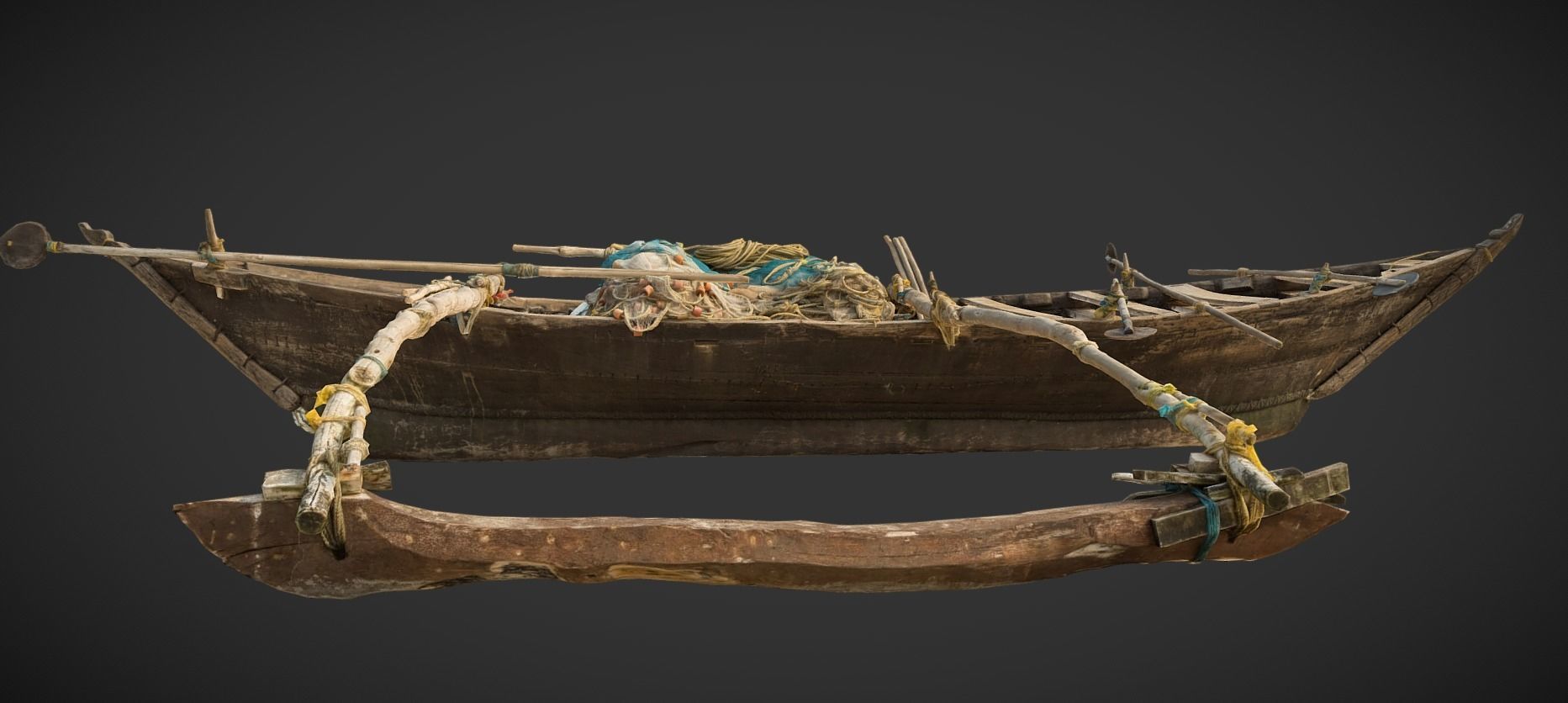 Indian Fishing Boat Low-poly 3D model_14