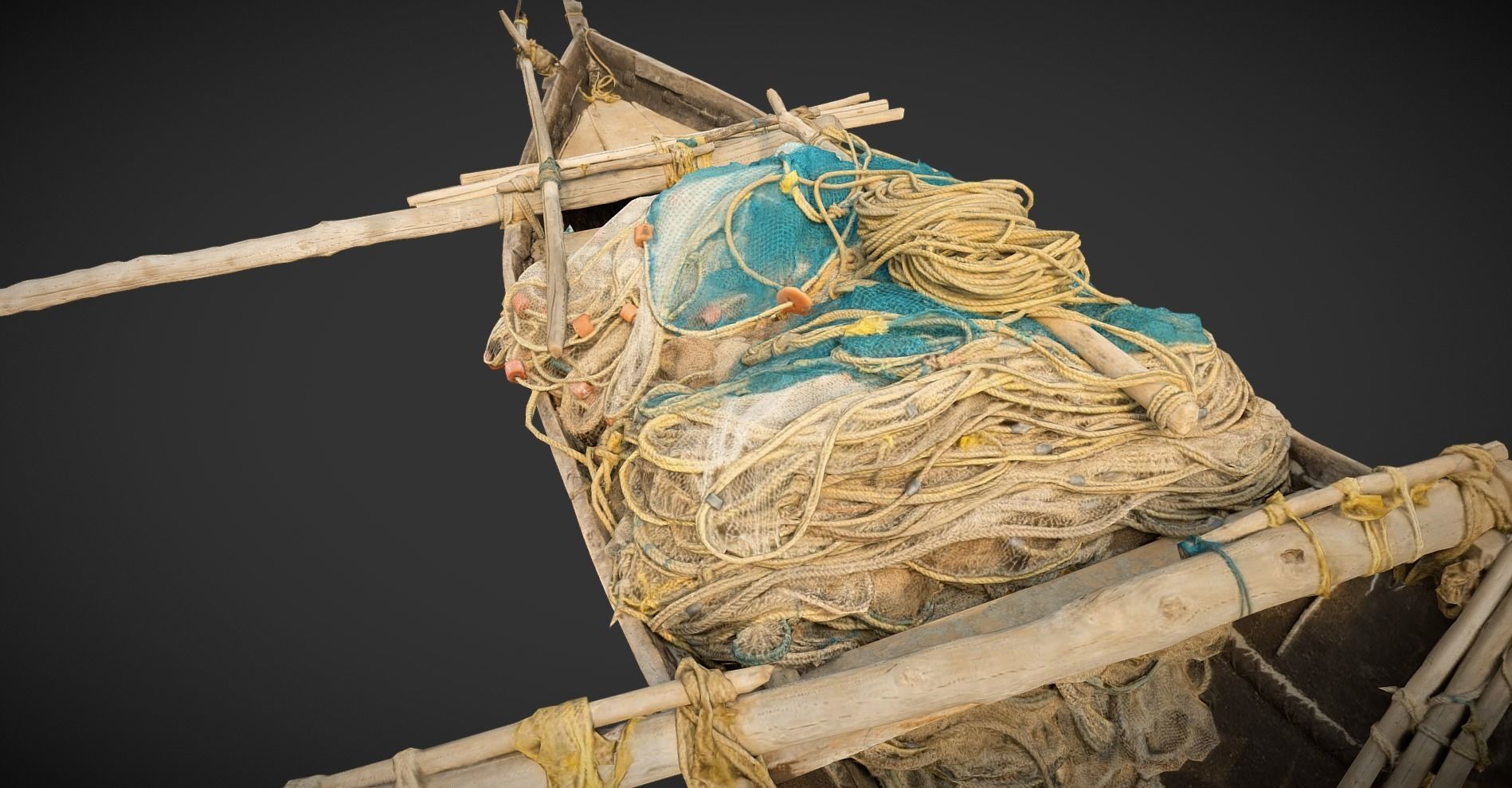 Indian Fishing Boat Low-poly 3D model_21