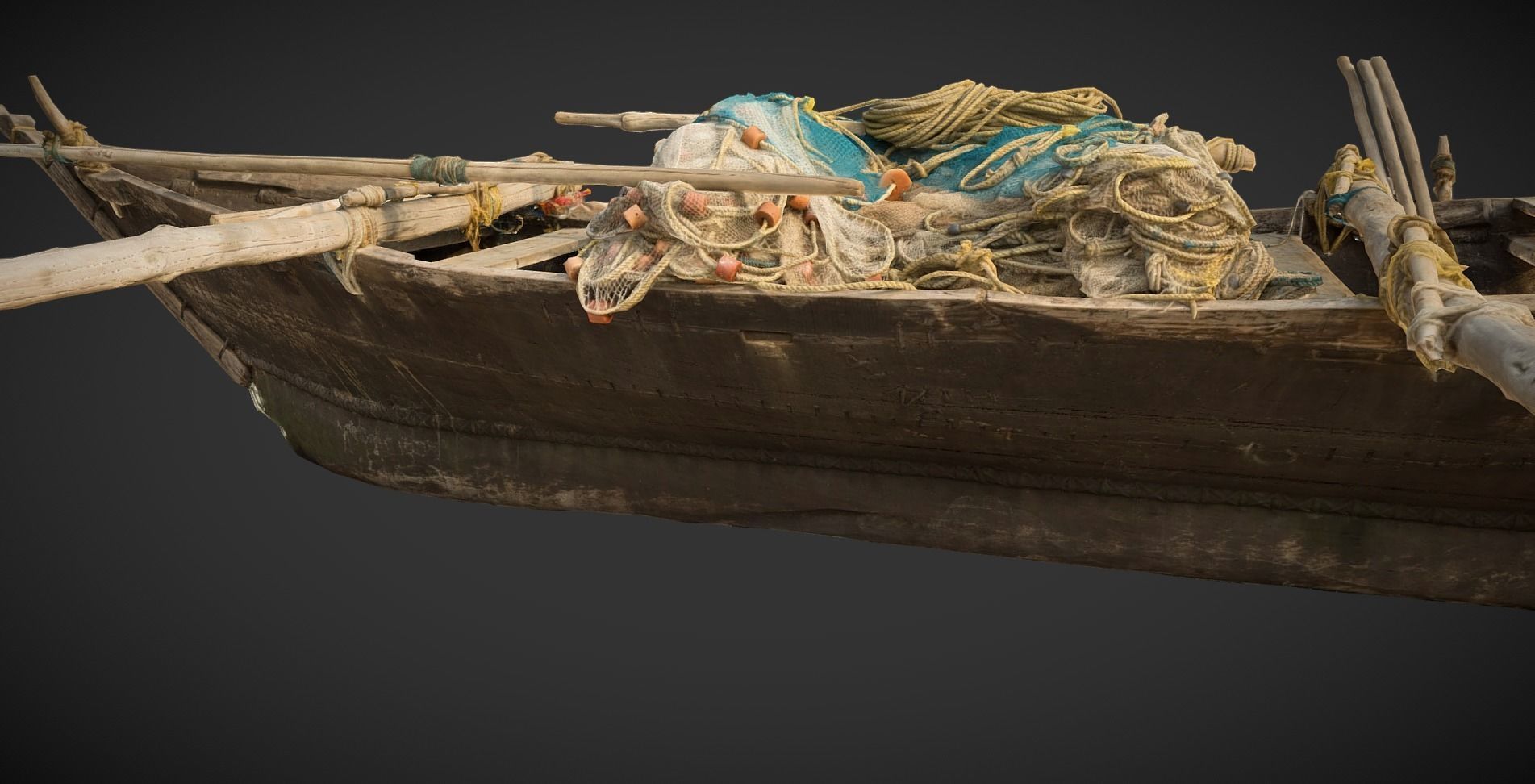 Indian Fishing Boat Low-poly 3D model_12