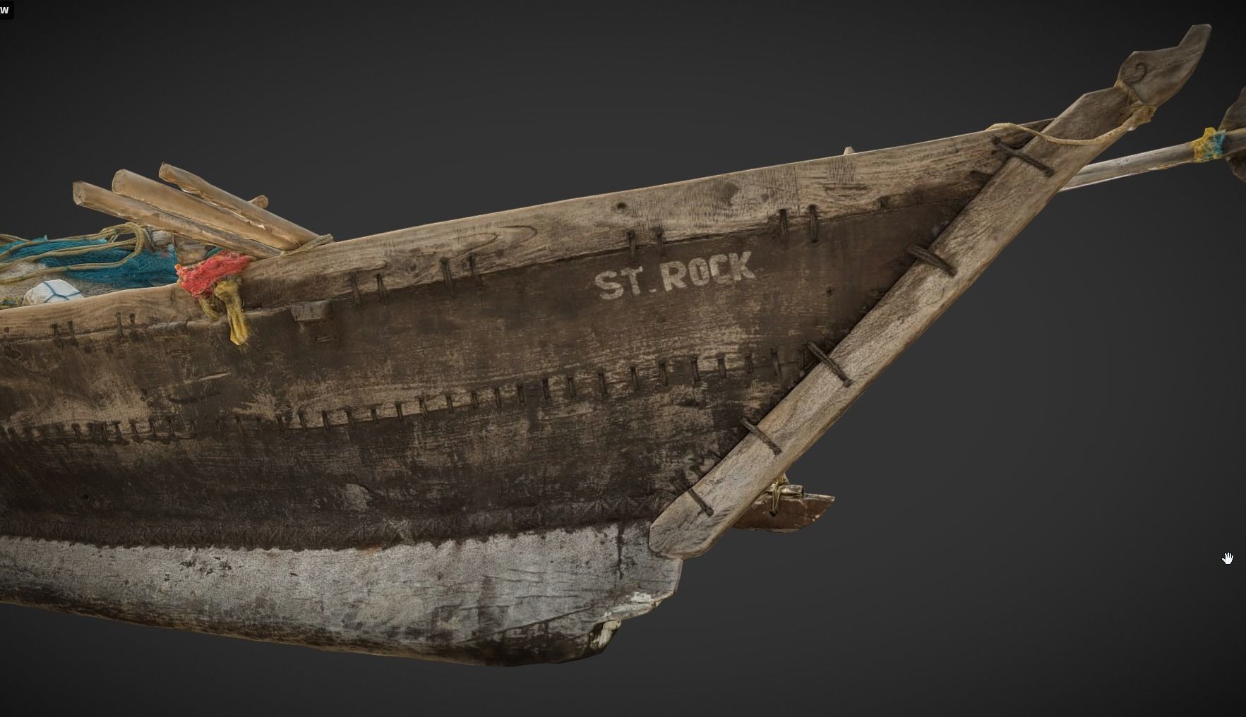 Indian Fishing Boat Low-poly 3D model_4