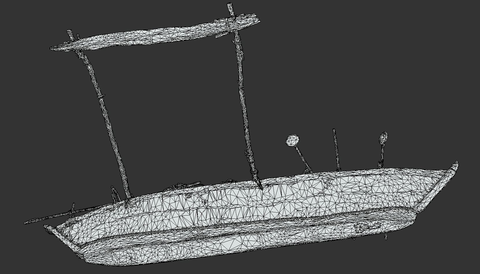 Indian Fishing Boat Low-poly 3D model_25