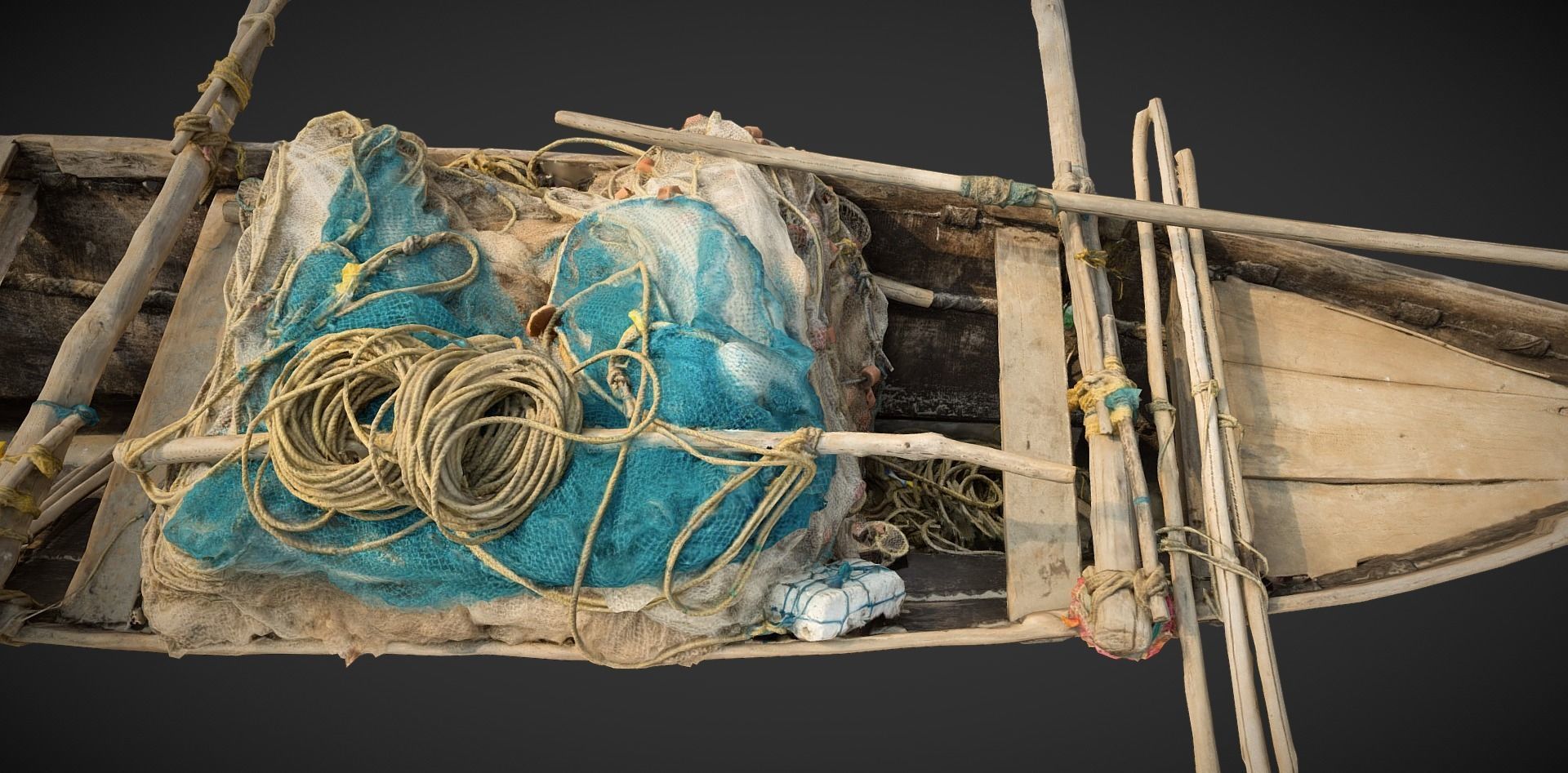 Indian Fishing Boat Low-poly 3D model_17