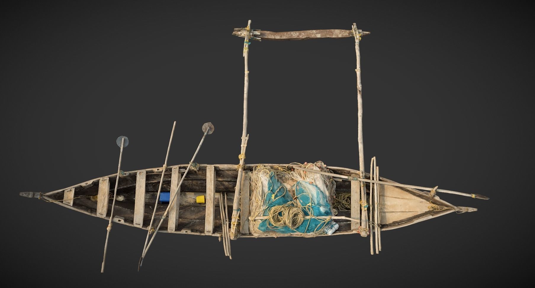 Indian Fishing Boat Low-poly 3D model_5