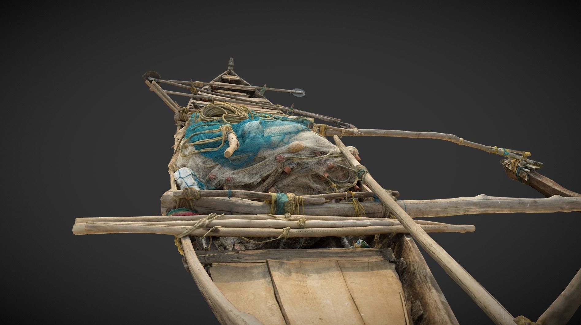 Indian Fishing Boat Low-poly 3D model_11