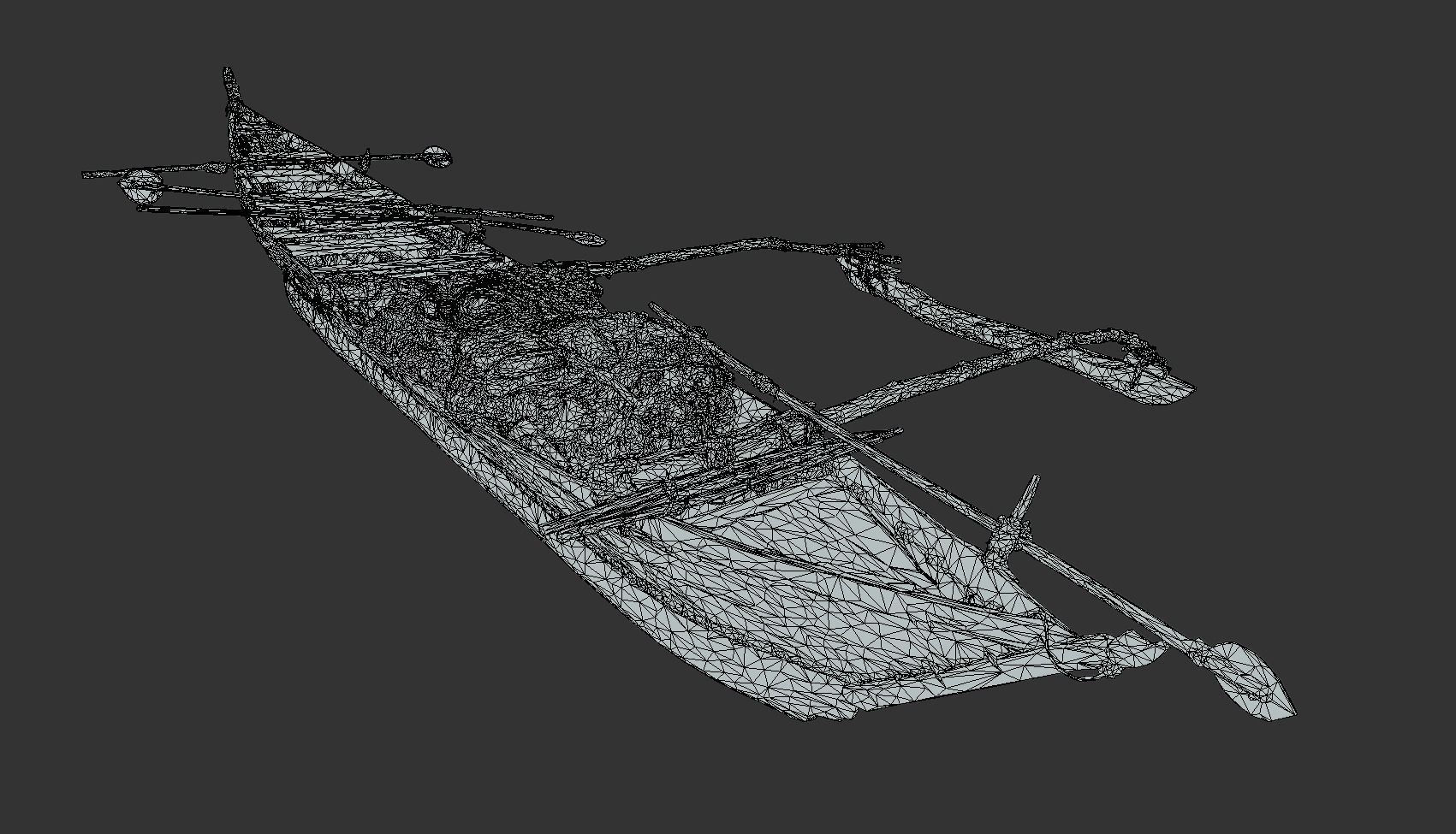 Indian Fishing Boat Low-poly 3D model_8