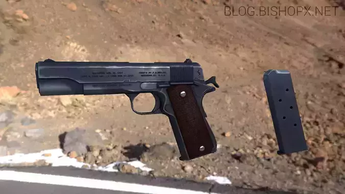 Colt 1911 lowpoly Free low-poly 3D model