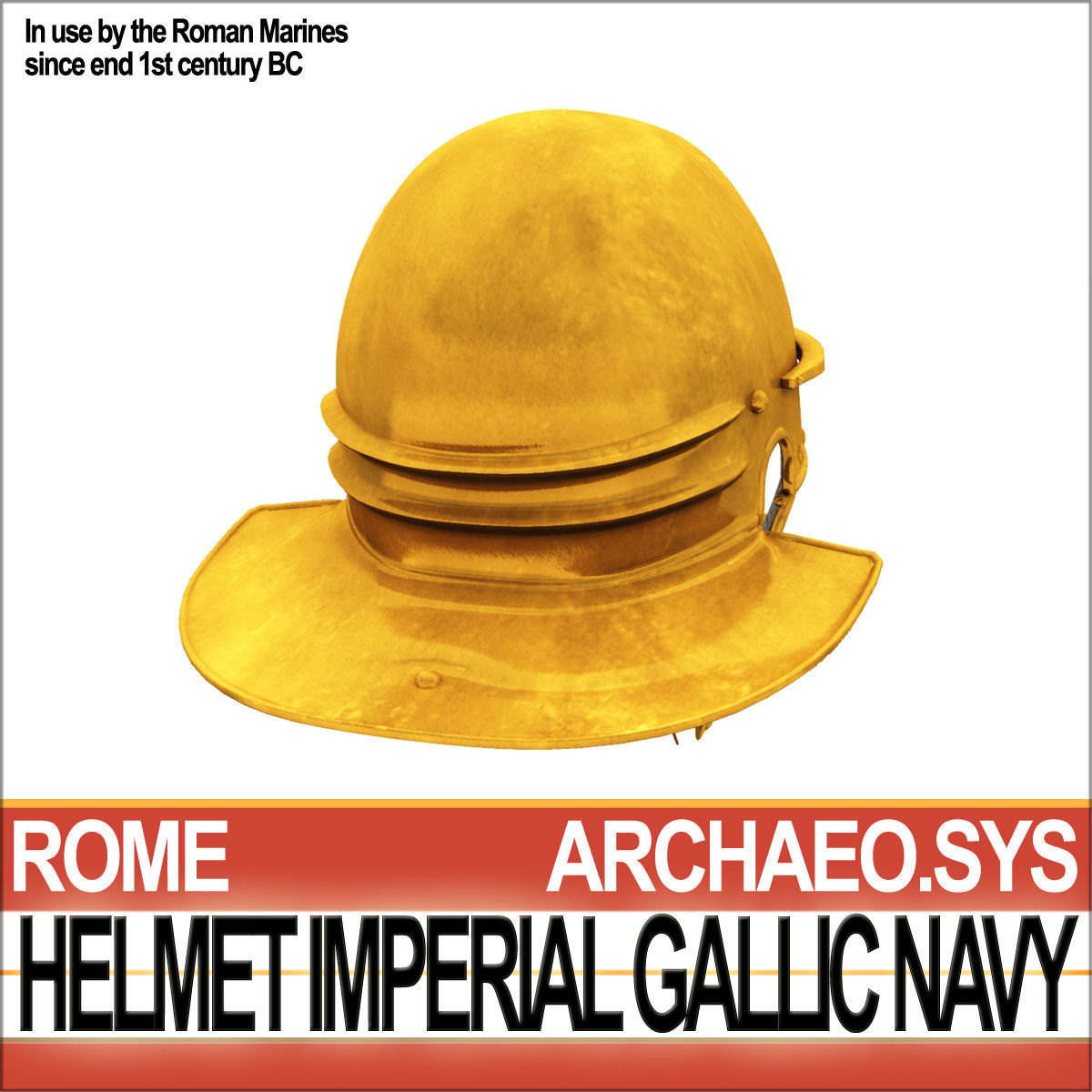 Roman Helmet Imperial Gallic Navy 3D model_2