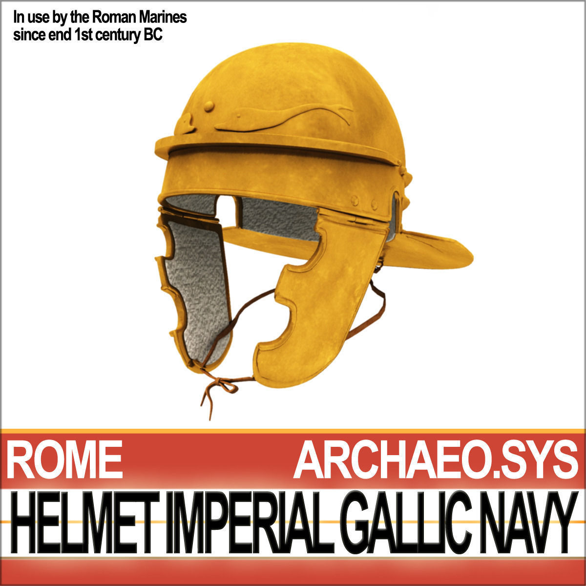 Roman Helmet Imperial Gallic Navy 3D model_1