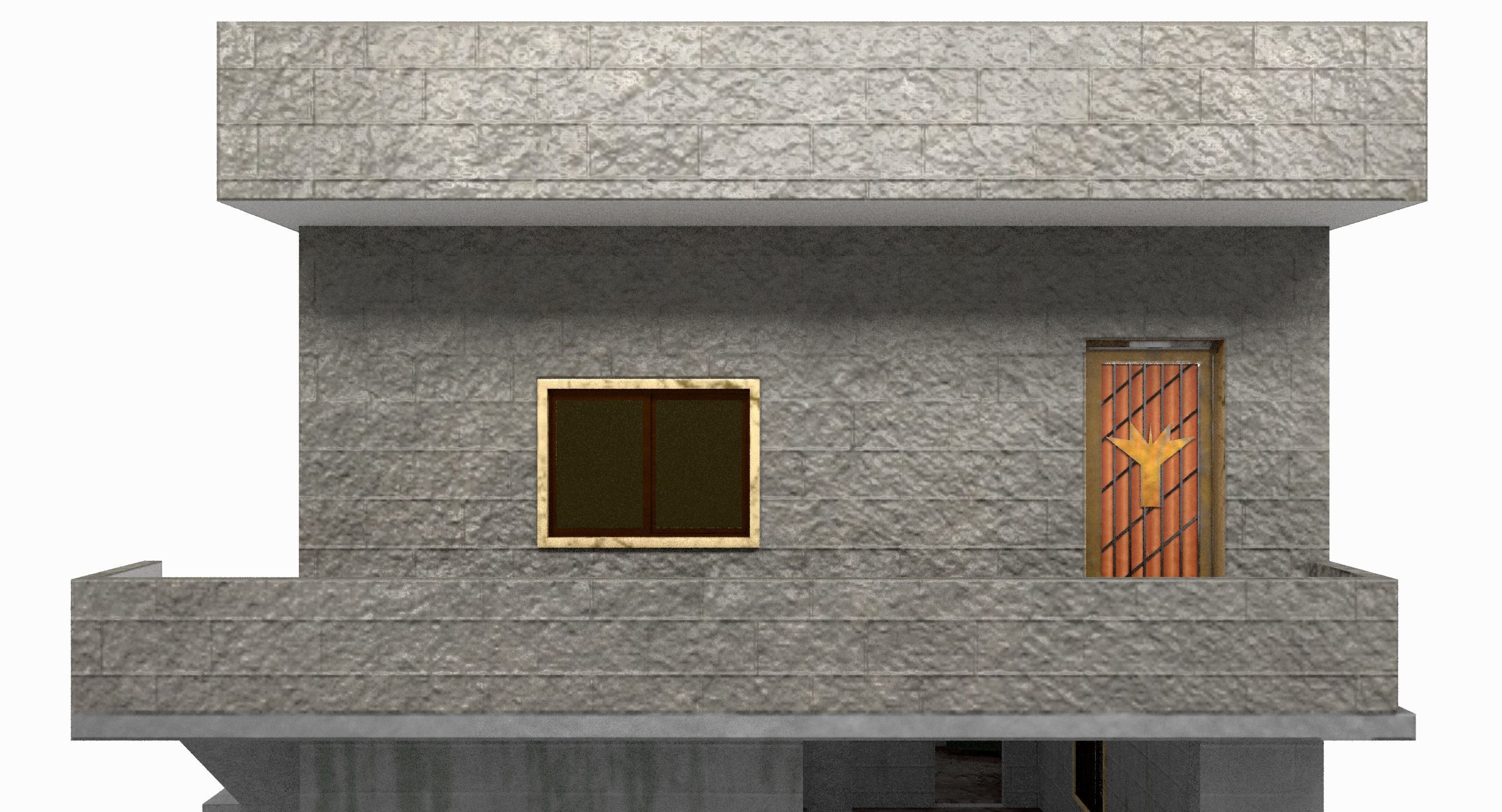 3D Two Storey Syrian House Low-poly 3D model_9