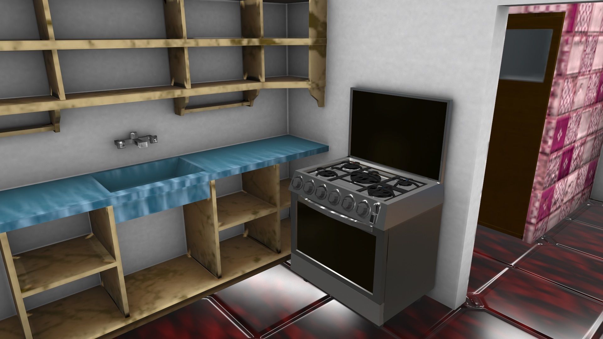 3D Two Storey Syrian House Low-poly 3D model_45