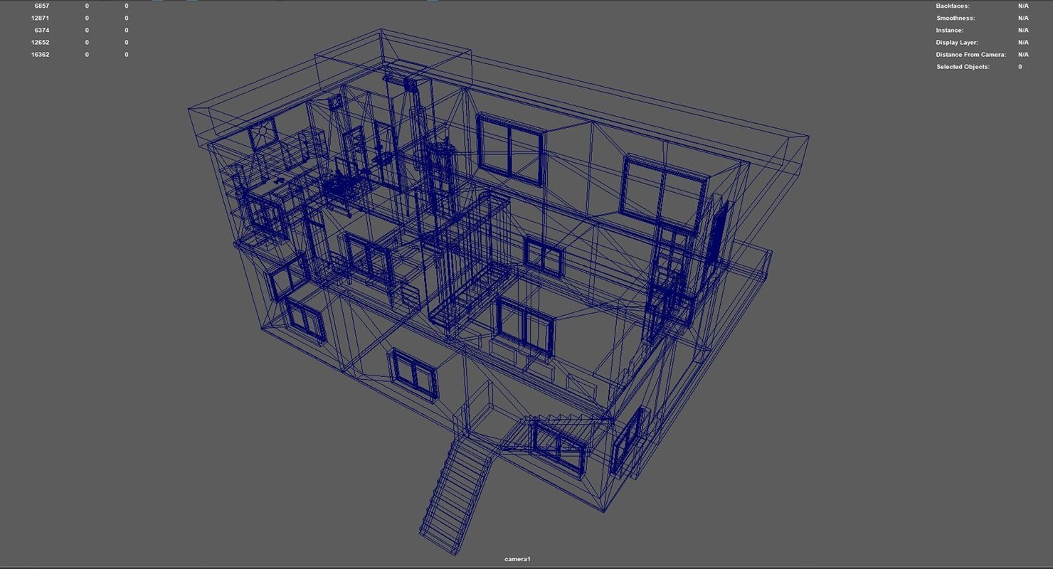 3D Two Storey Syrian House Low-poly 3D model_22