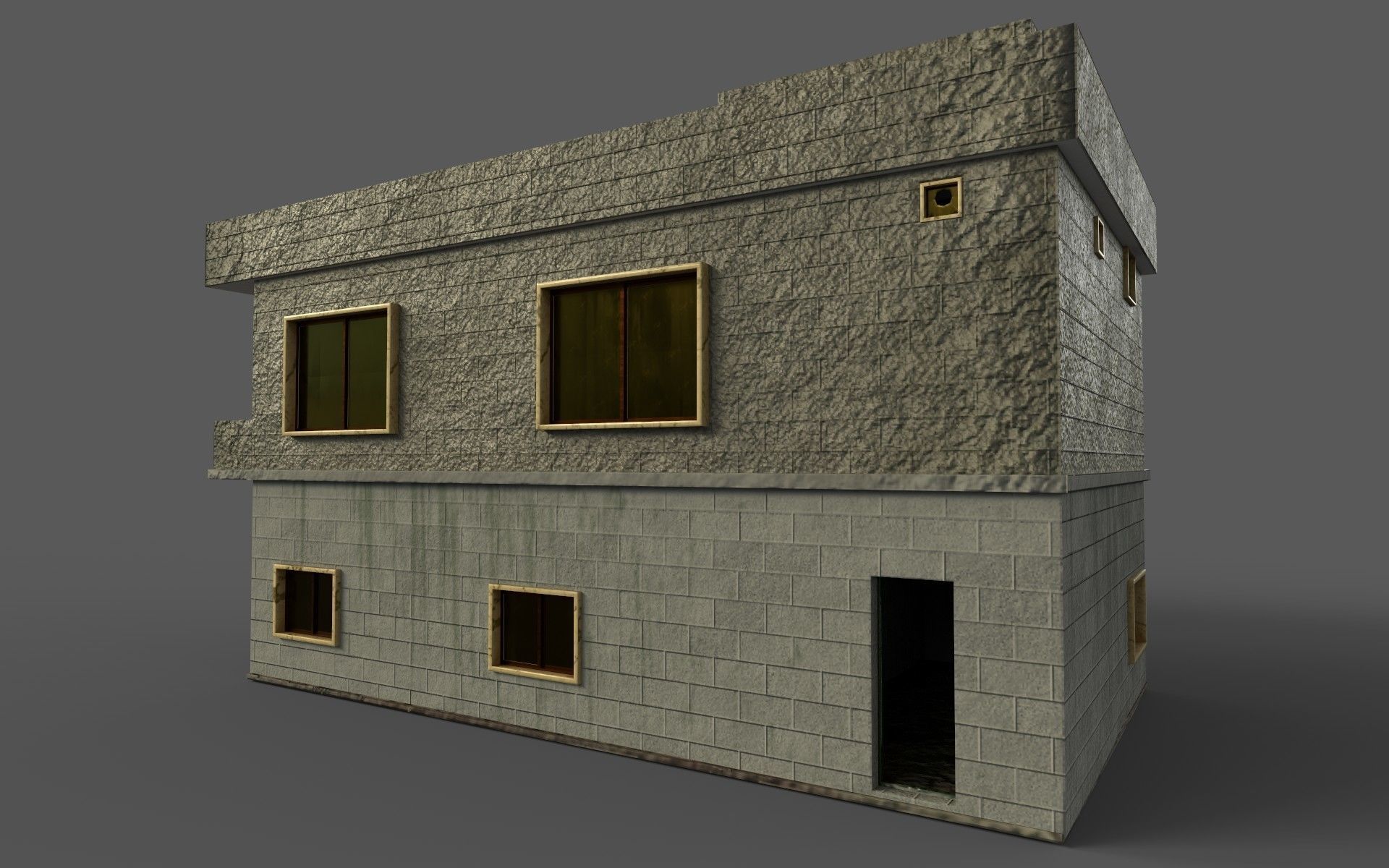 3D Two Storey Syrian House Low-poly 3D model_28