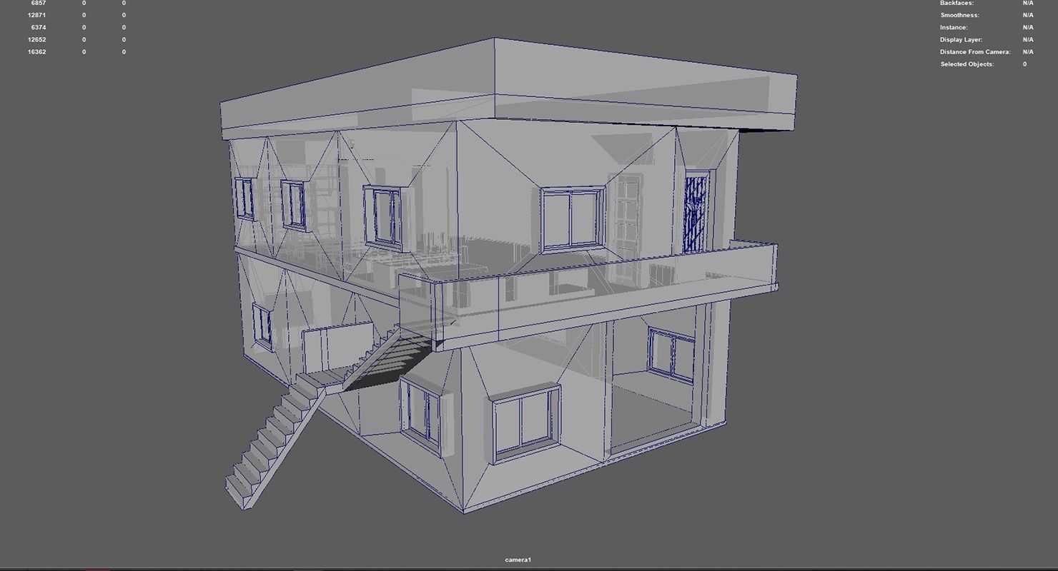 3D Two Storey Syrian House Low-poly 3D model_21