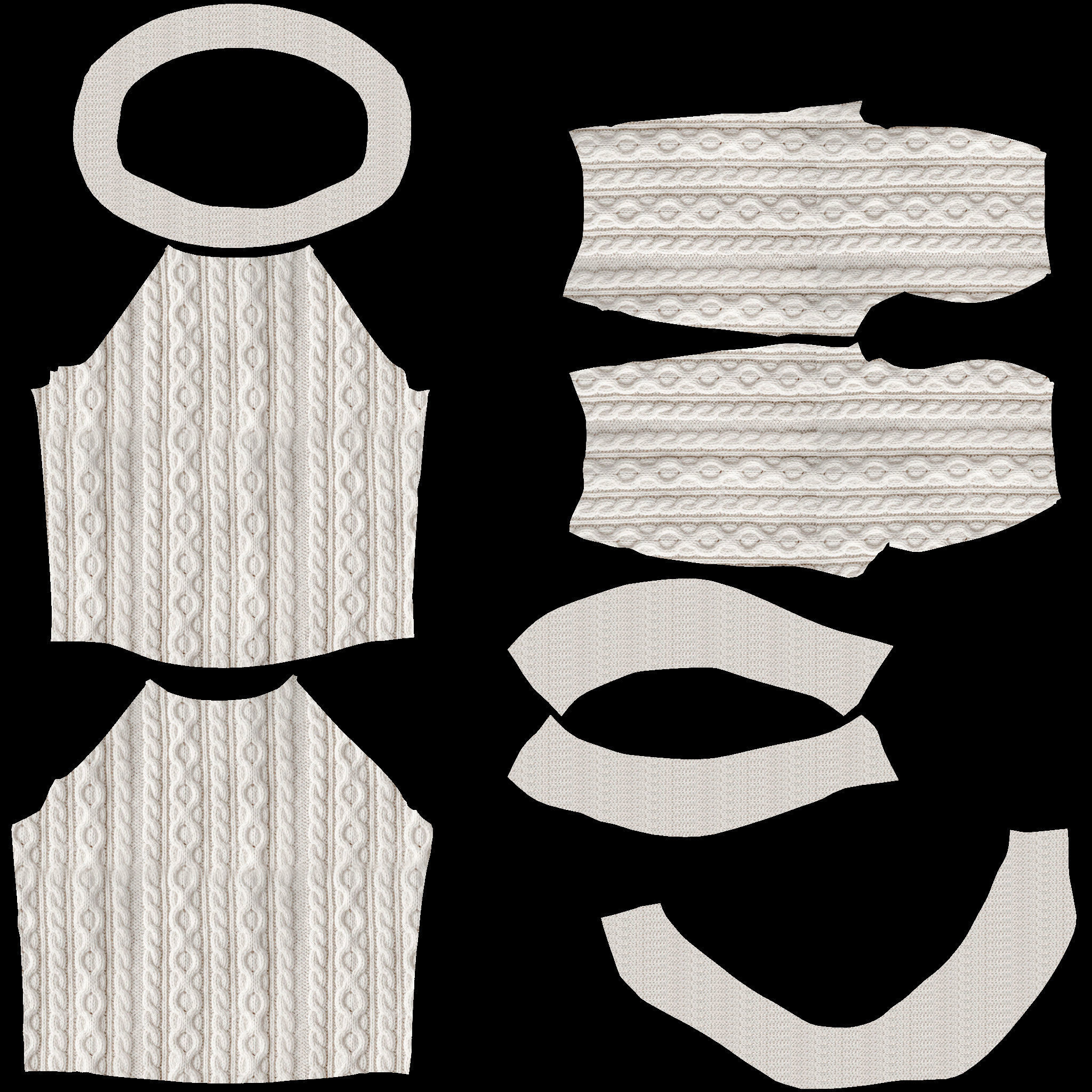 sweater with chevron pattern Low-poly 3D model_11